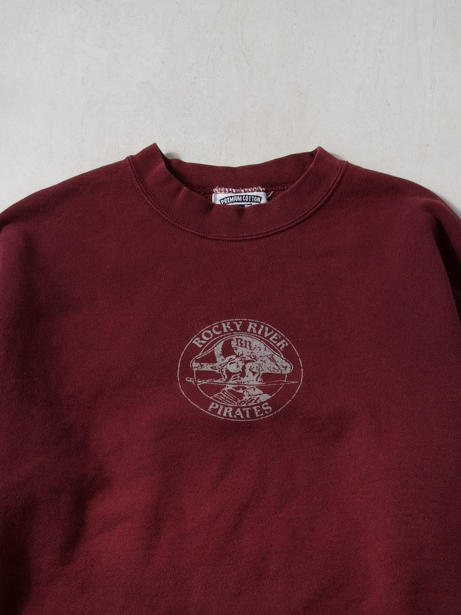 Vintage 90s Maroon Rocky River Pirates Crewneck (M)