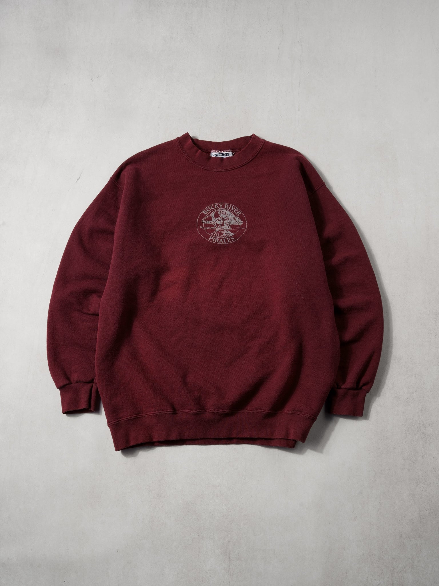 Vintage 90s Maroon Rocky River Pirates Crewneck (M)