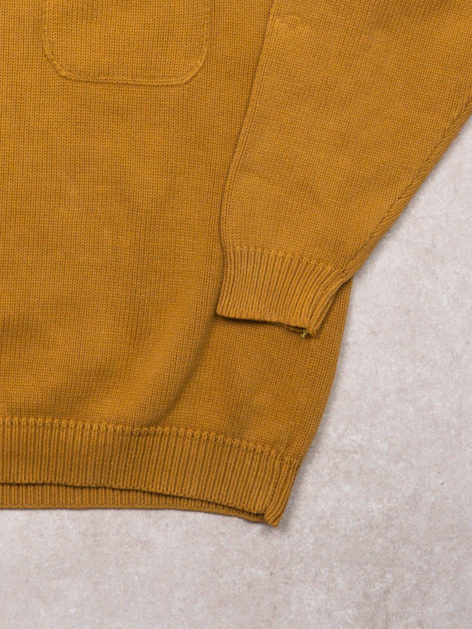 Vintage Mustard Yellow Gap 1/4 Button Knit Sweater (L)