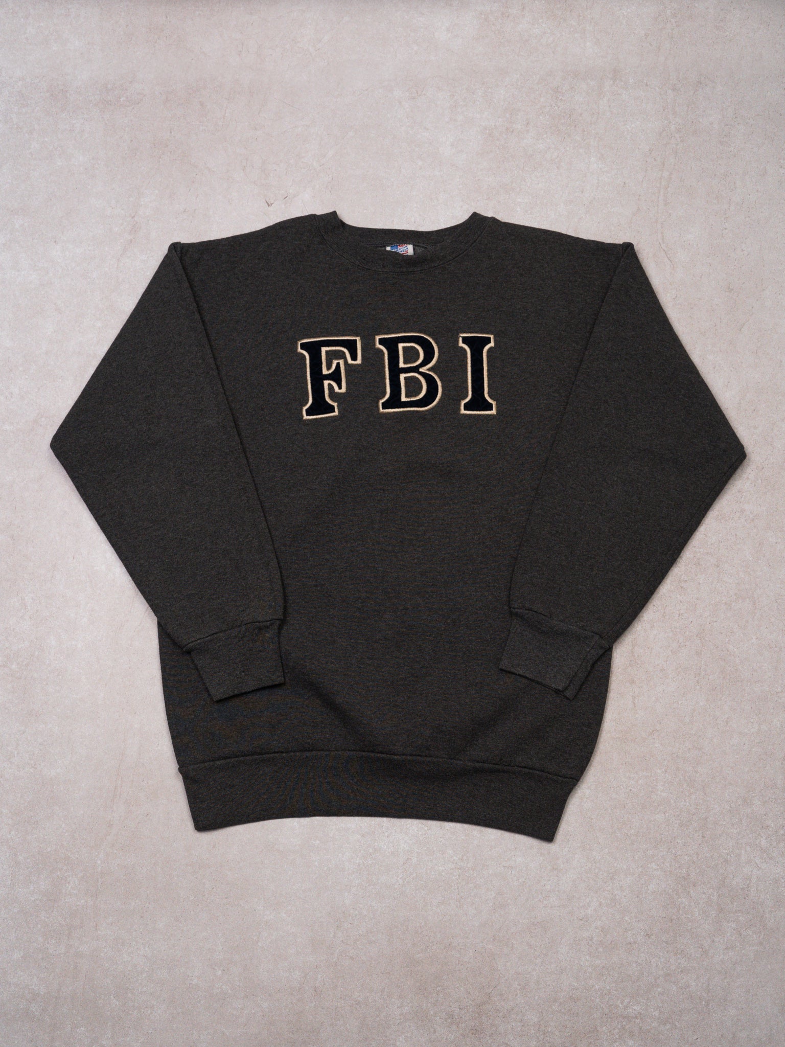 Vintage 90s Dark Grey FBI Crewneck (M)