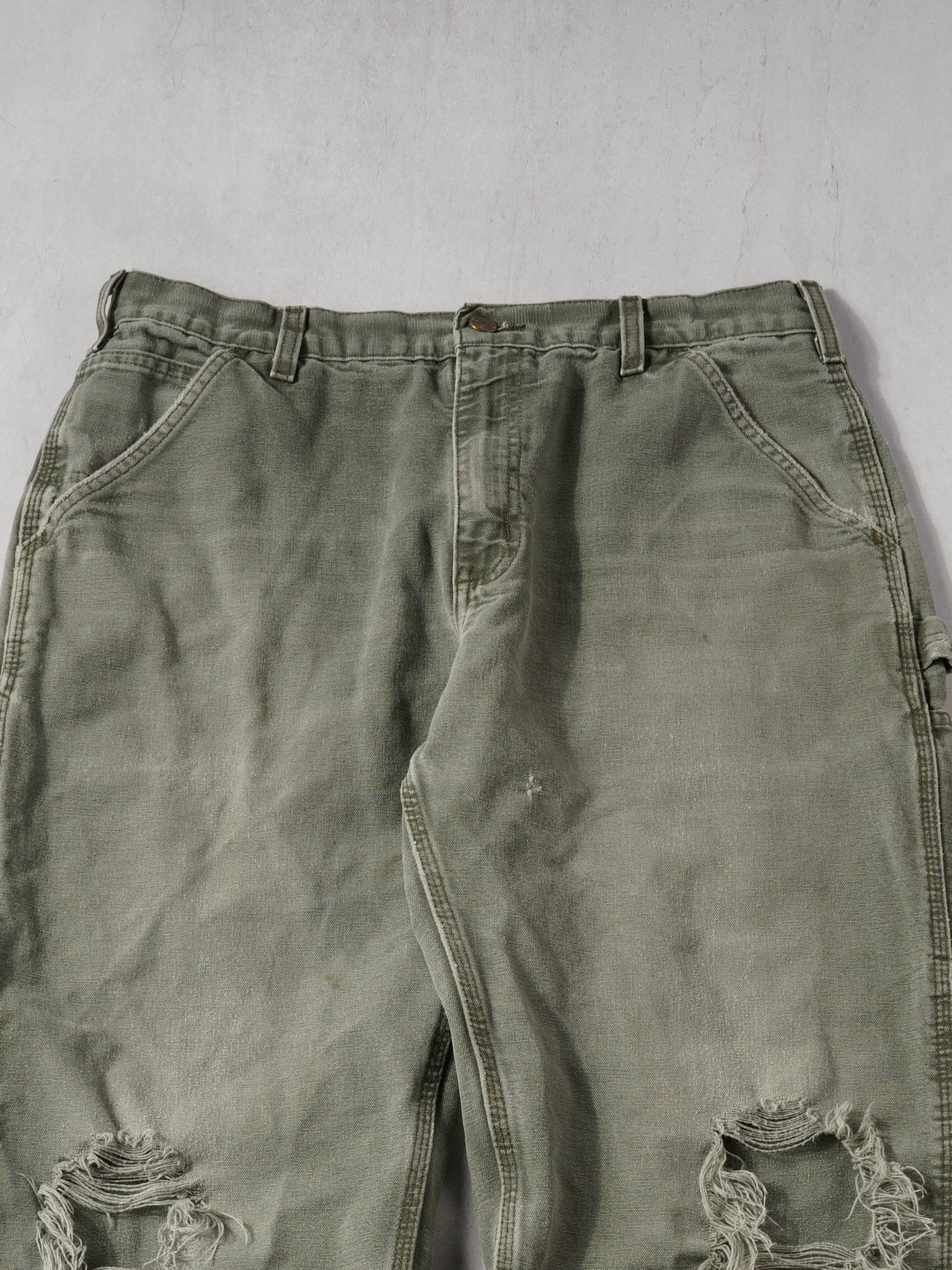 Vintage Washed Juniper Green Carhartt Dungeree Fit Carpenter Pants (34x29)