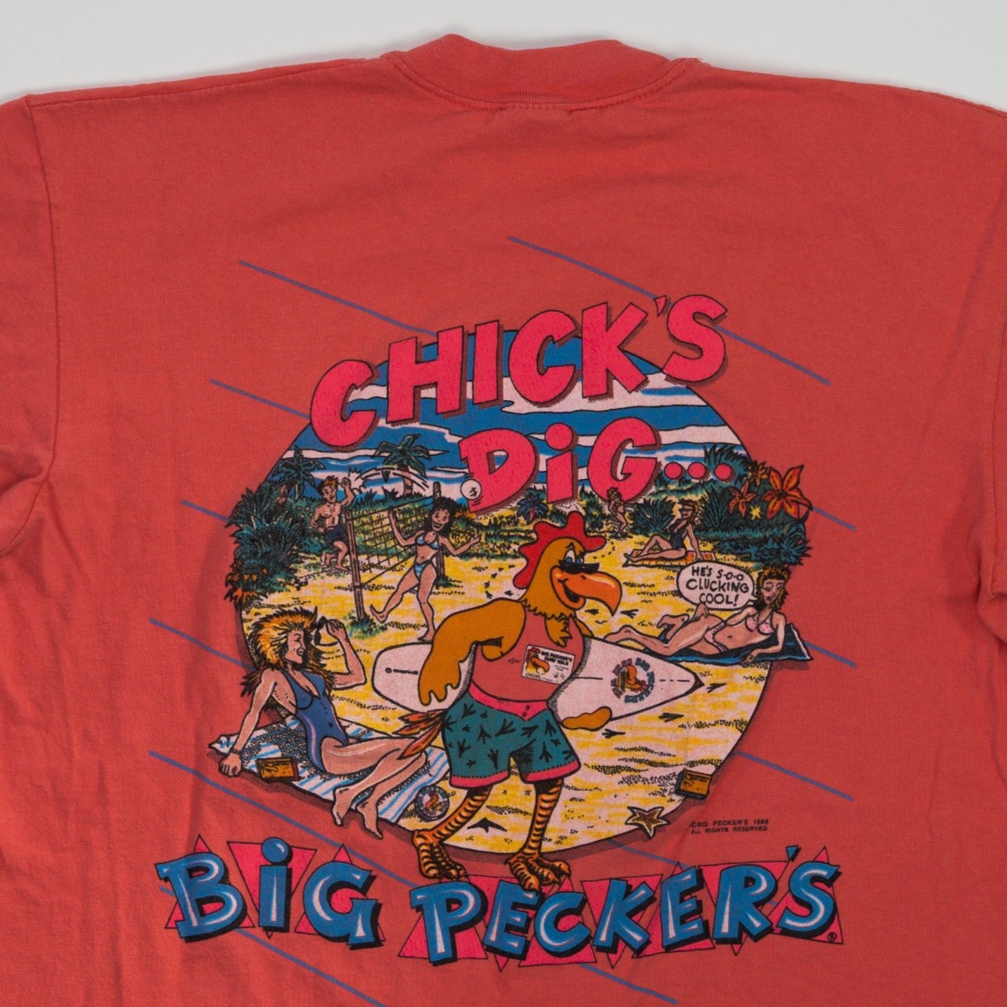 Vintage Pink Big Peckers Bar + Grill Tee (M)