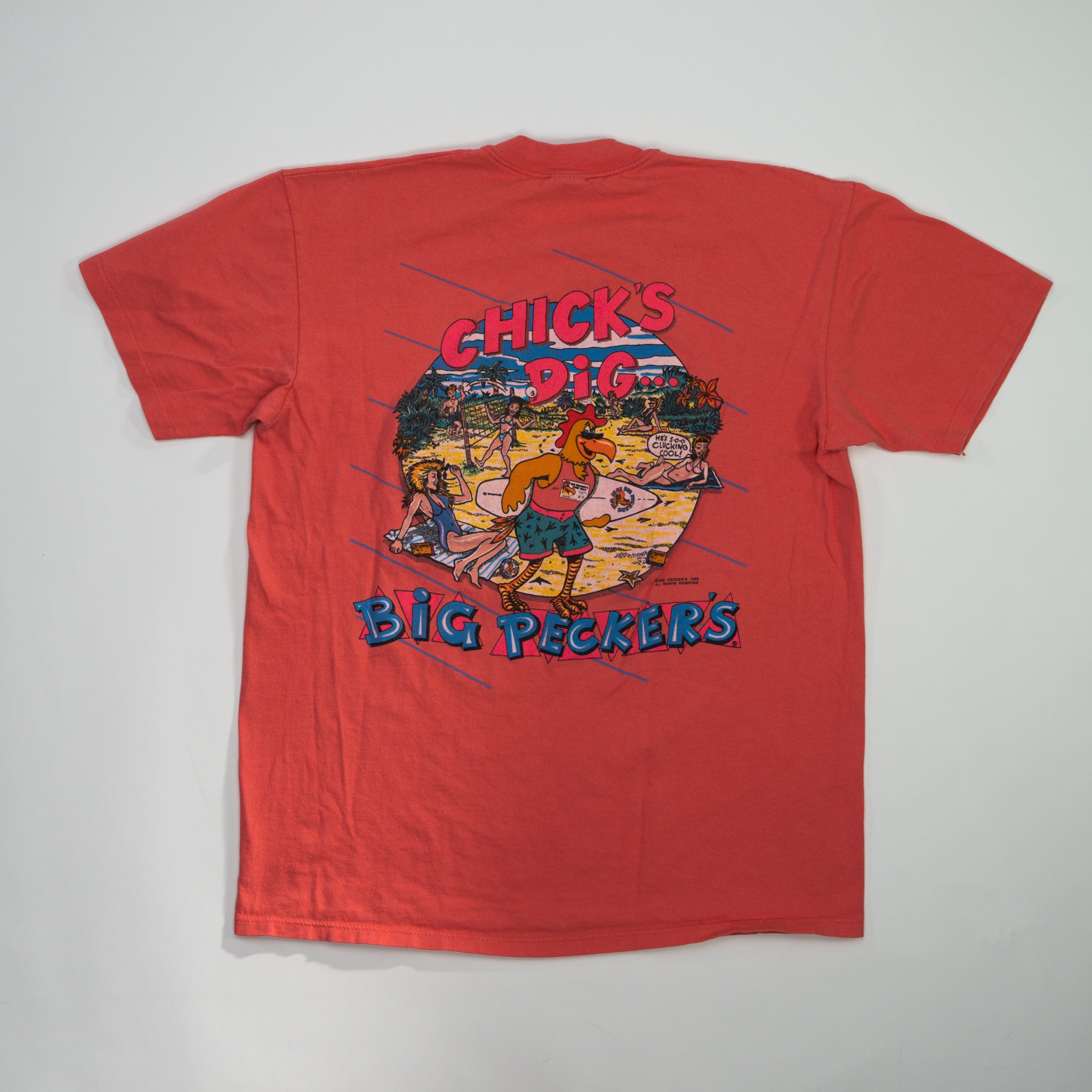 Vintage Pink Big Peckers Bar + Grill Tee (M)