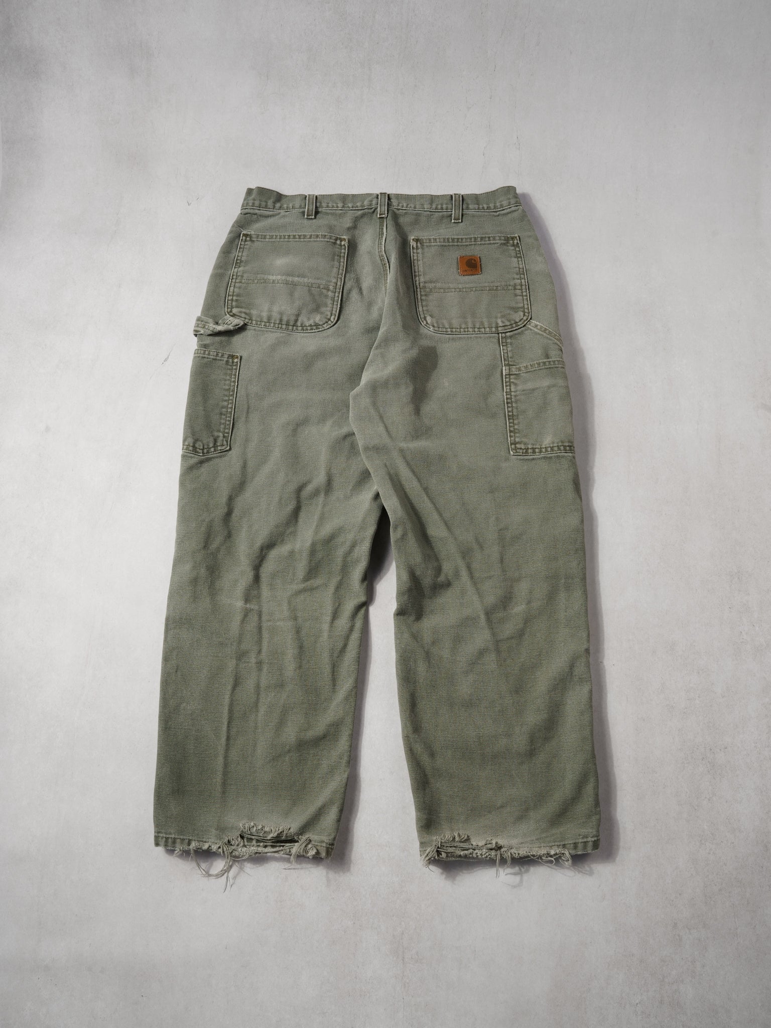 Vintage Washed Juniper Green Carhartt Dungeree Fit Carpenter Pants (34x29)