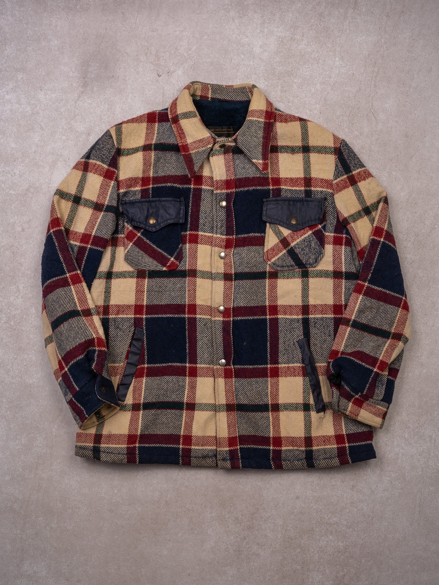 Vintage 70s Red + Beige + Blue Plaid JC Penny Jacket (M/L)
