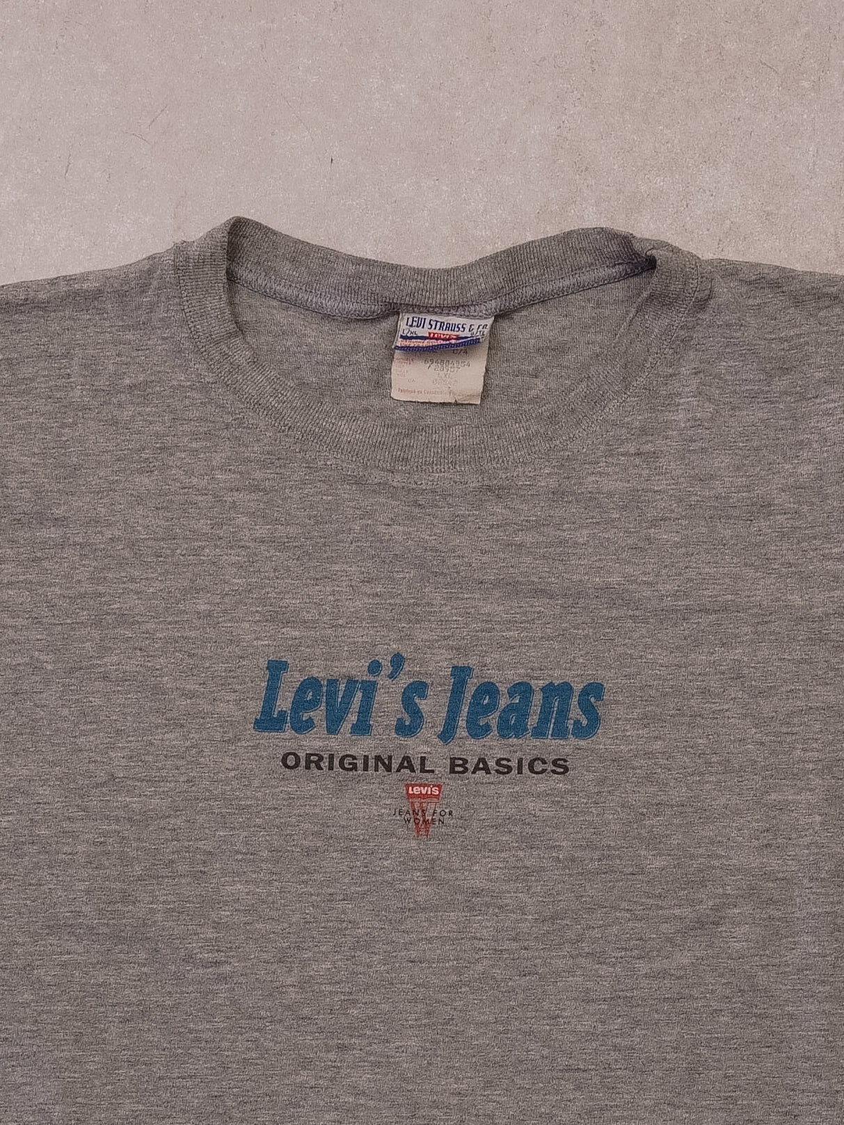 Vintage 90s Grey Levi's Jeans Single Stitch Boxy Tee