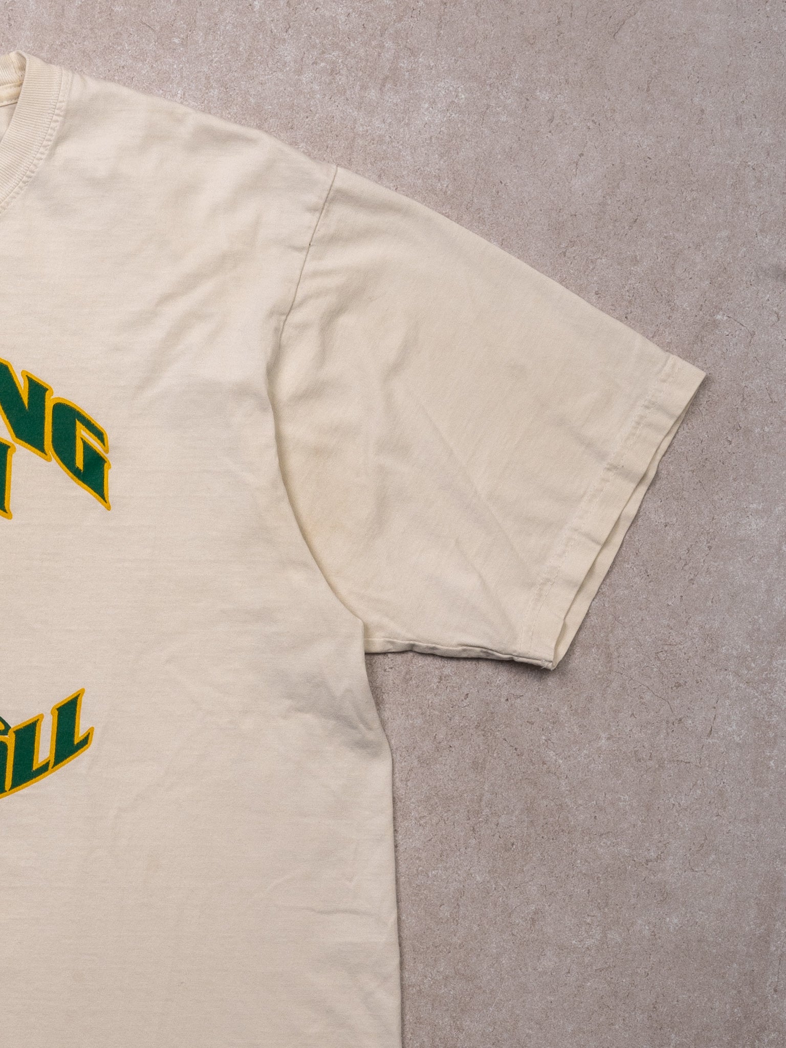 Vintage White Fighting Irish Basketball Tee (M)