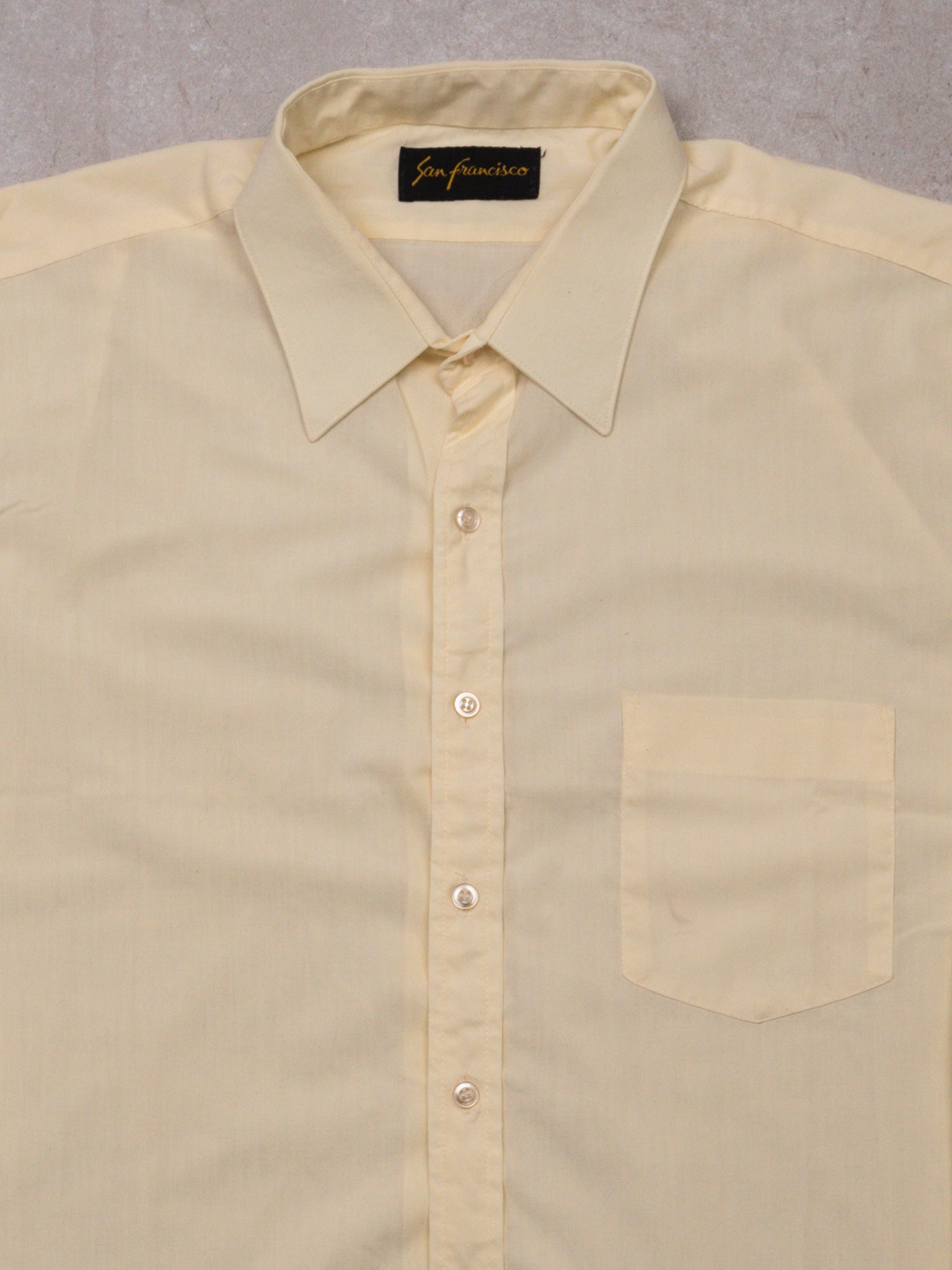 Vintage 70s Cream San Francisco Dress Shirt (XL)