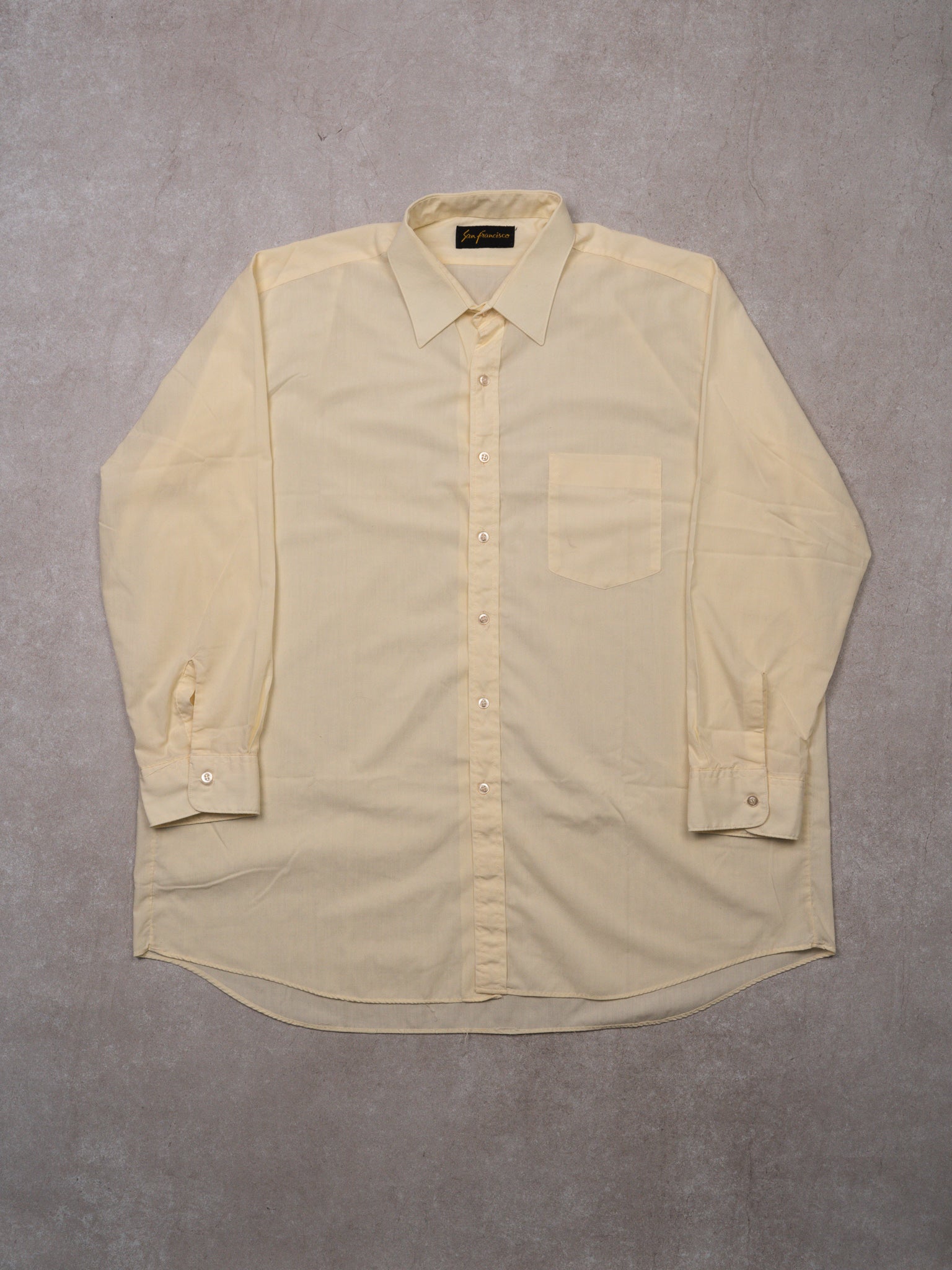 Vintage 70s Cream San Francisco Dress Shirt (XL)