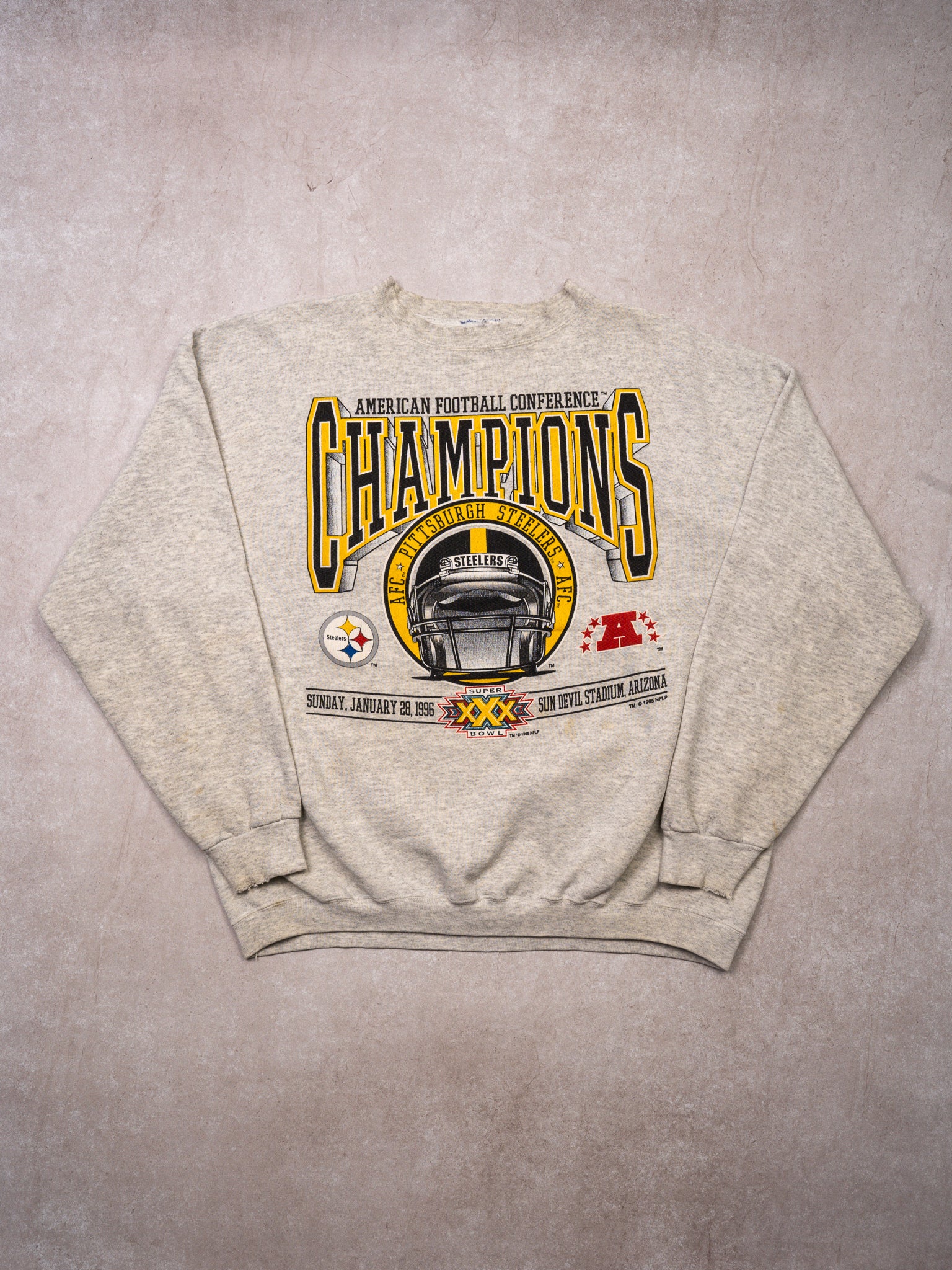 Vintage 96' Grey Conference Champions Steelers Crewneck (XL)