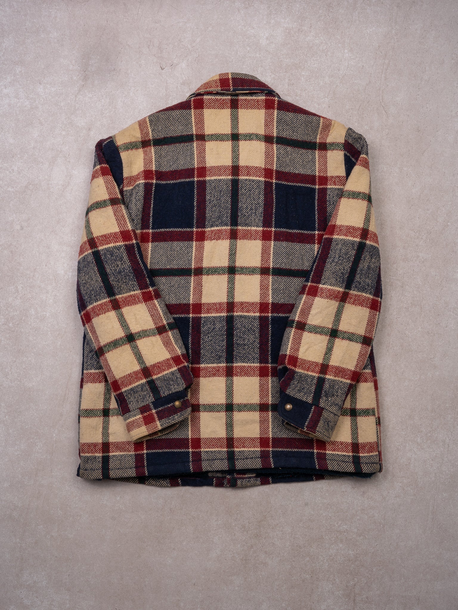 Vintage 70s Red + Beige + Blue Plaid JC Penny Jacket (M/L)