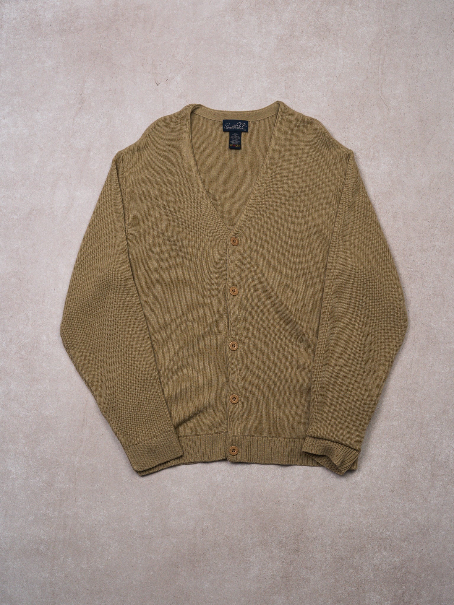 Vintage Beige Arnold Palmer Knit Cardigan (M)