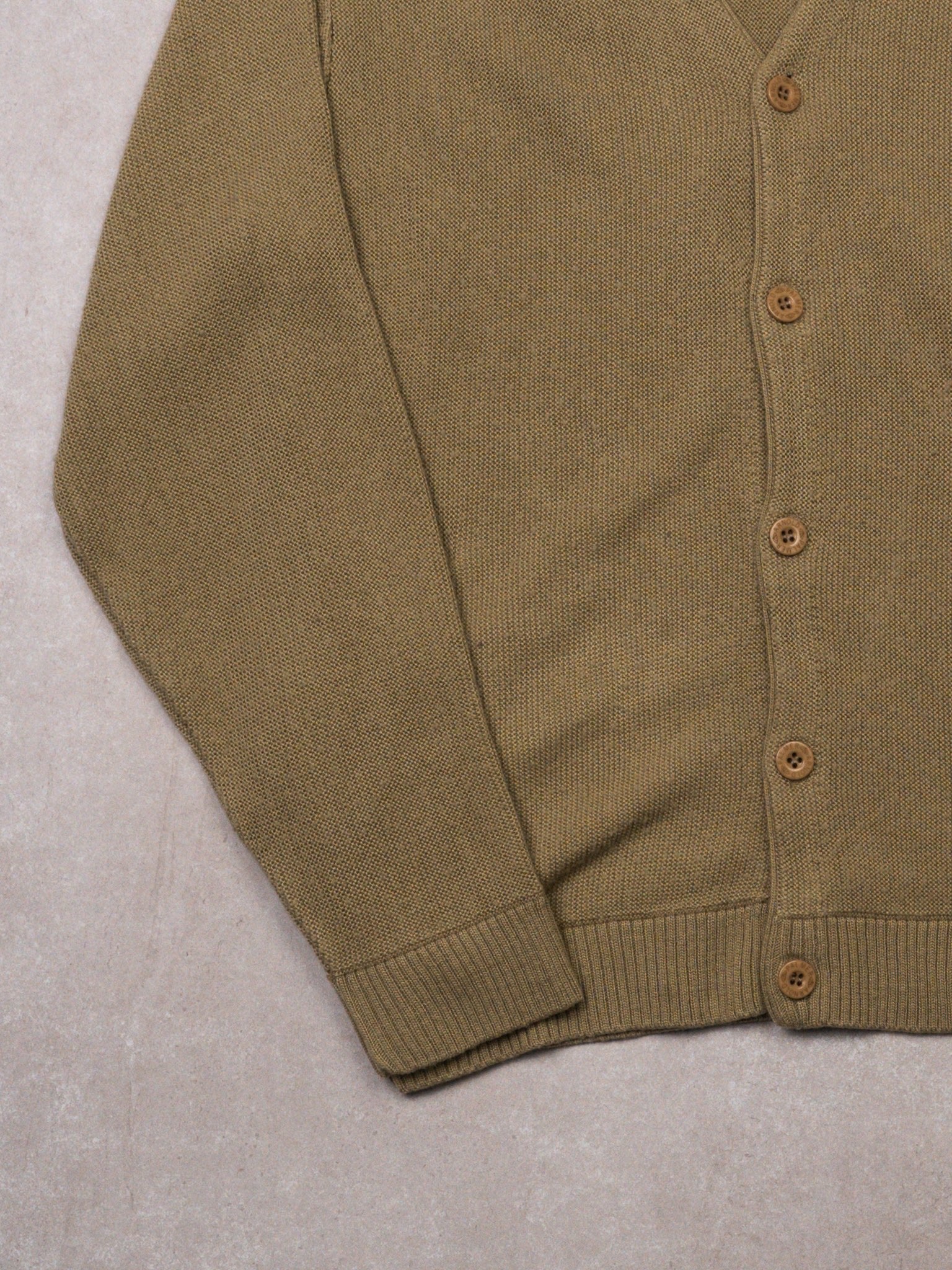 Vintage Beige Arnold Palmer Knit Cardigan (M)
