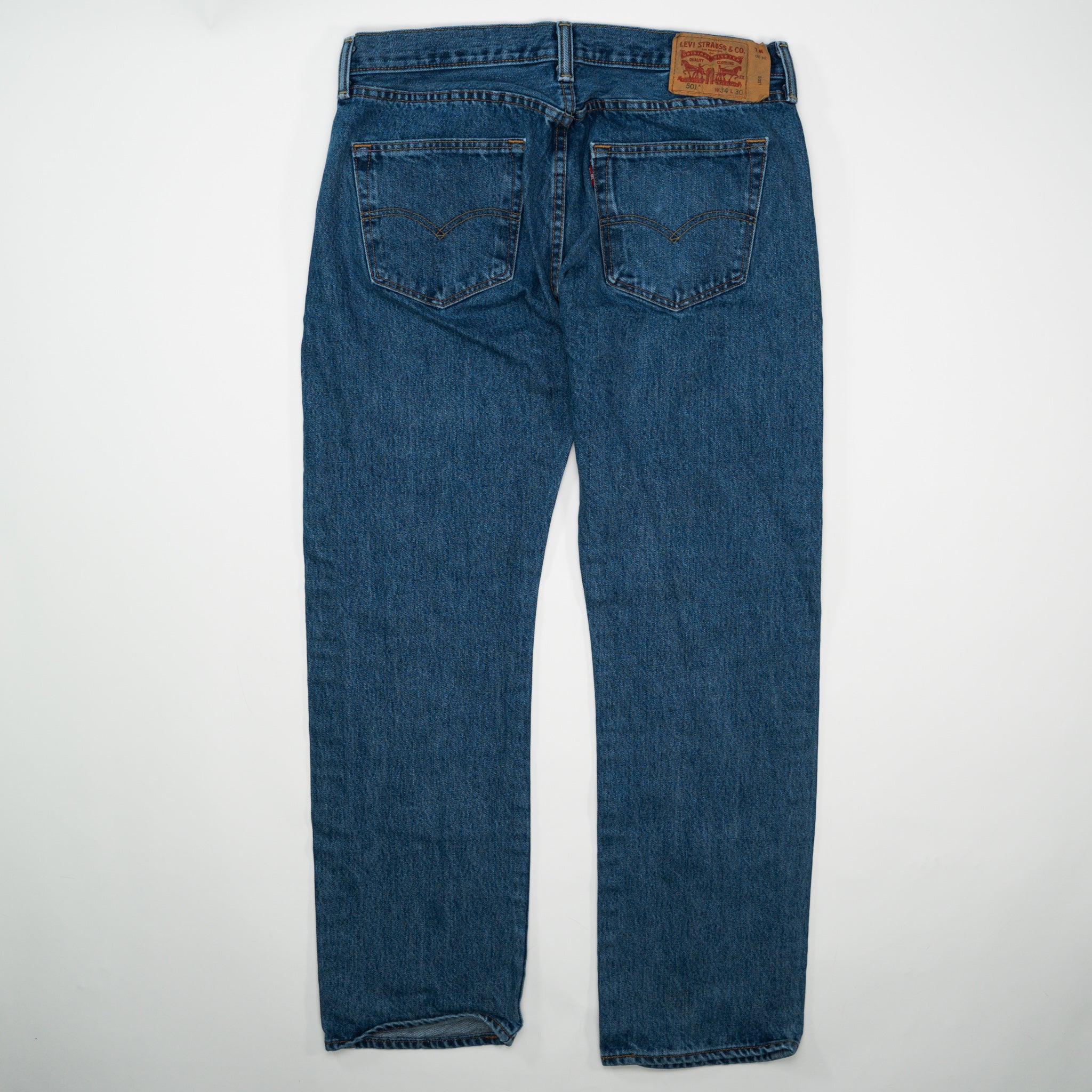 Vintage Dark Blue Levi 501 Straight Leg Jeans (34 x 30)