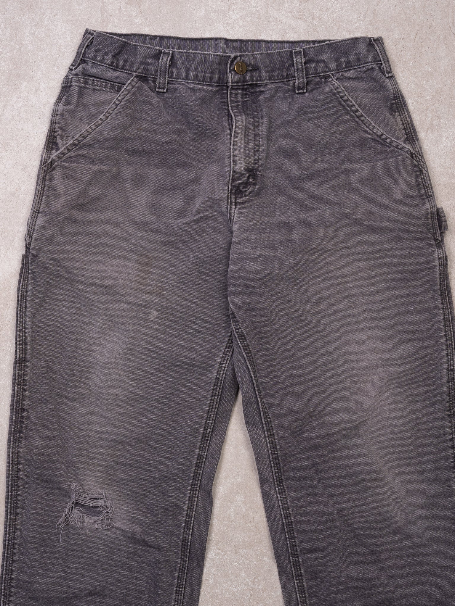 Vintage Rugged Grey Carhartt Dungaree Fit Cargo Pants (32 x 28)