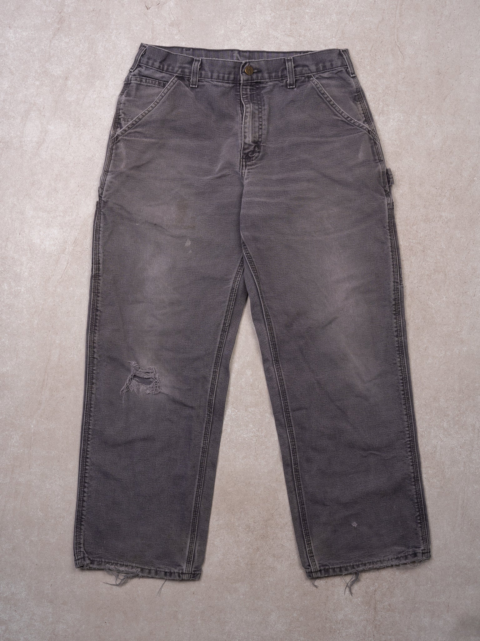 Vintage Rugged Grey Carhartt Dungaree Fit Cargo Pants (32 x 28)