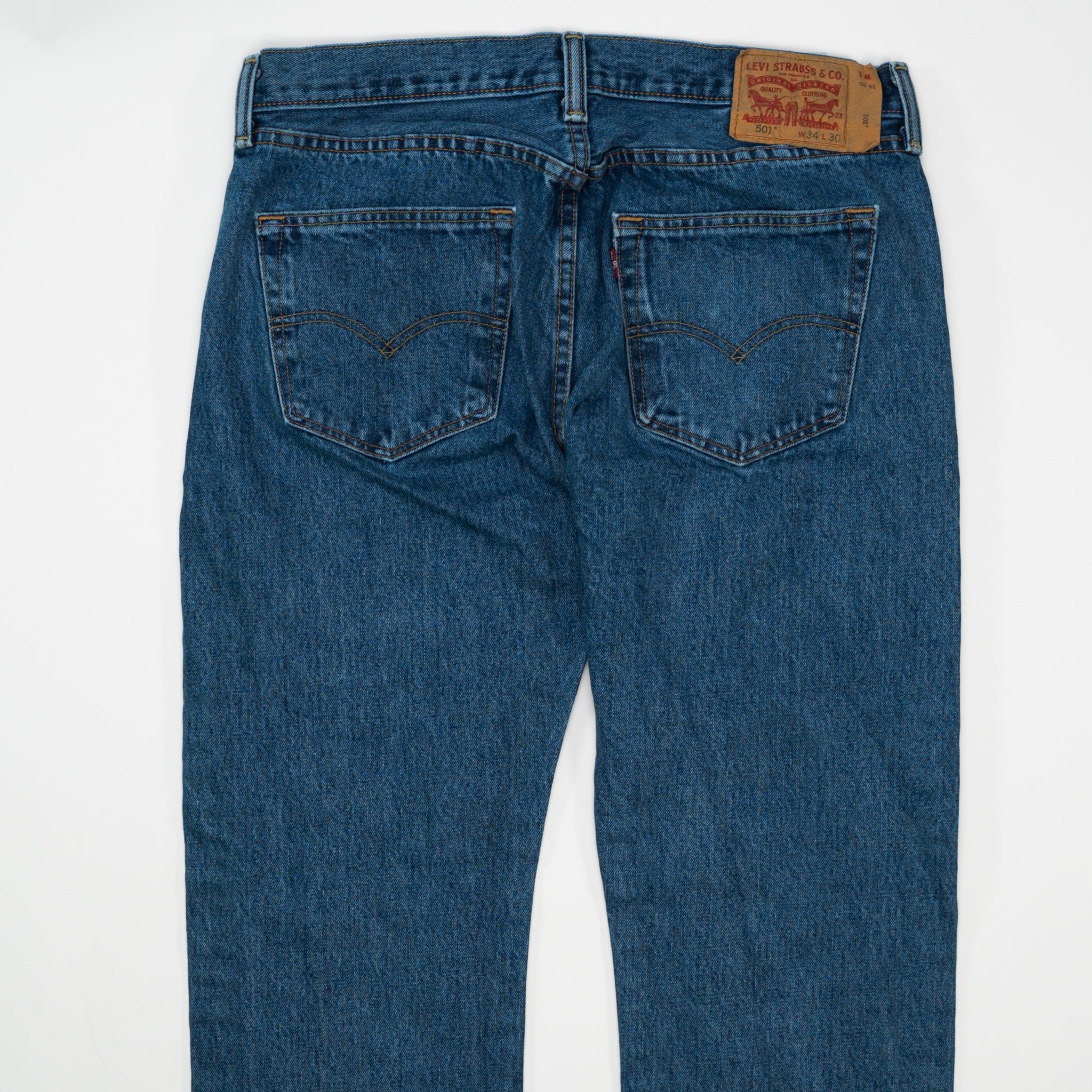 Vintage Dark Blue Levi 501 Straight Leg Jeans (34 x 30)