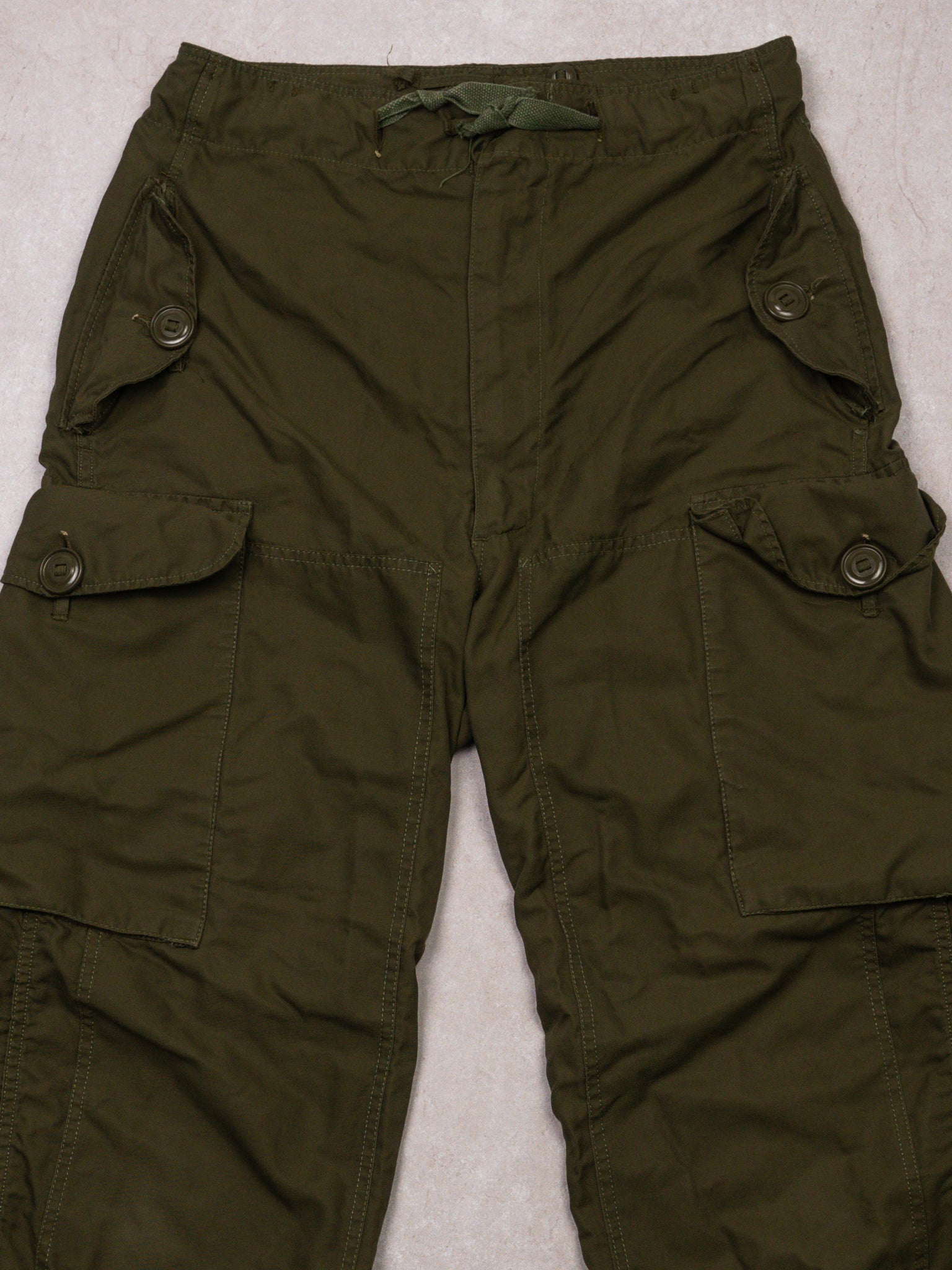 Vintage Green Army Parashute Cargo Pants (32-34 x 30)