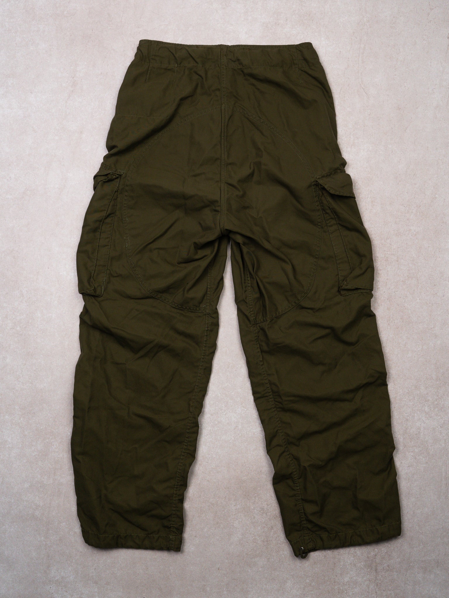 Vintage Green Army Parashute Cargo Pants (32-34 x 30)