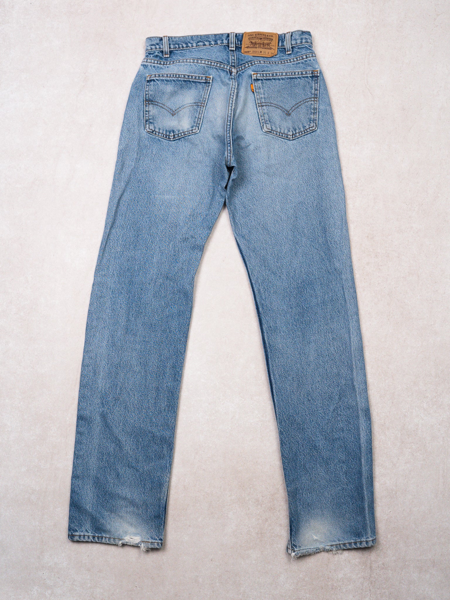 Vintage 80s Blue 505 Straight Leg Levi Jeans  (30 x 33)