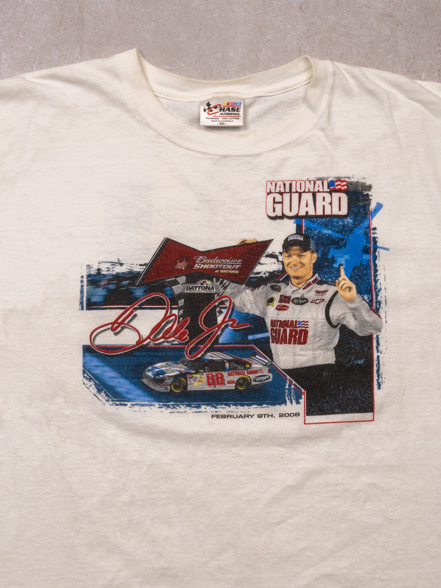 Vintage 08' National Guard Dale Jr. Budweiser Shootout Tee (XL)