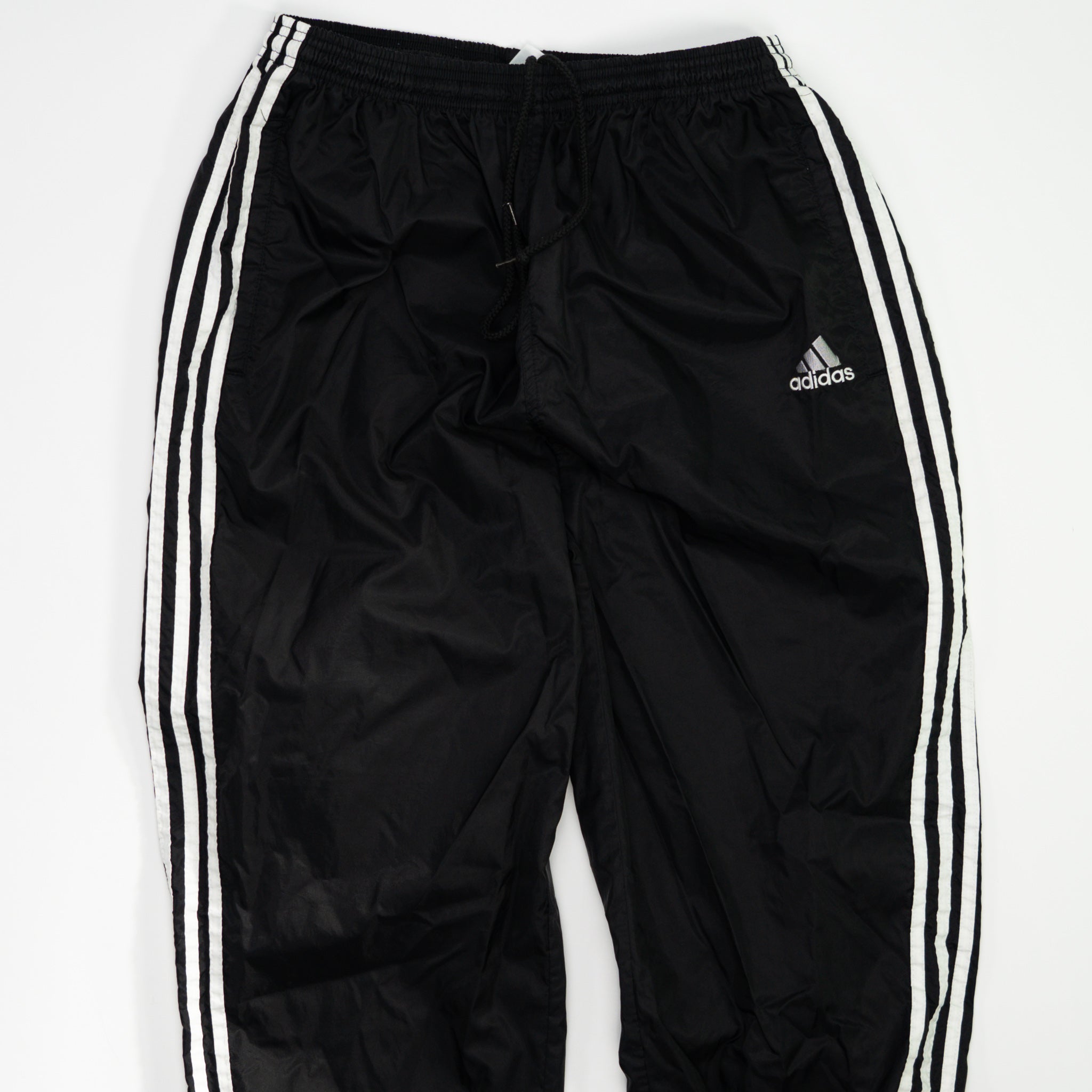 Vintage Black Adidas Striped Windbreaker Pants 3.0