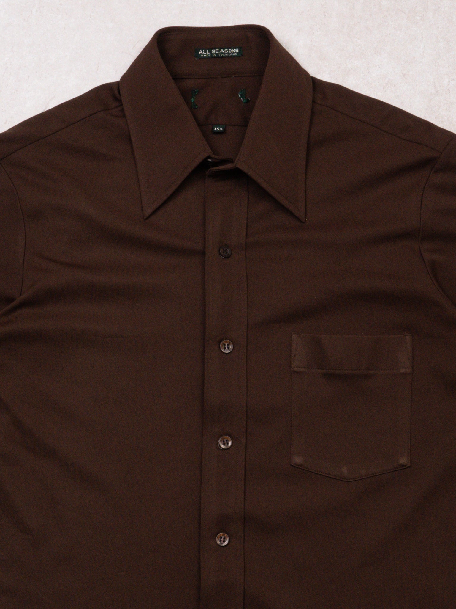 Vintage 70s Brown All Seasons Shirt (S)