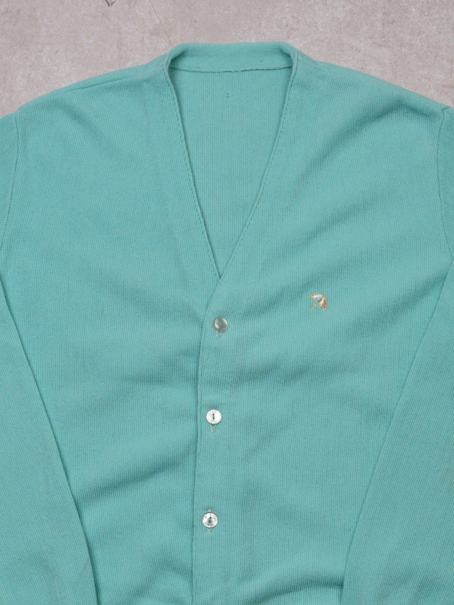 Vintage Tiffany Blue Arnold Palmer Knit Cardigan (M)