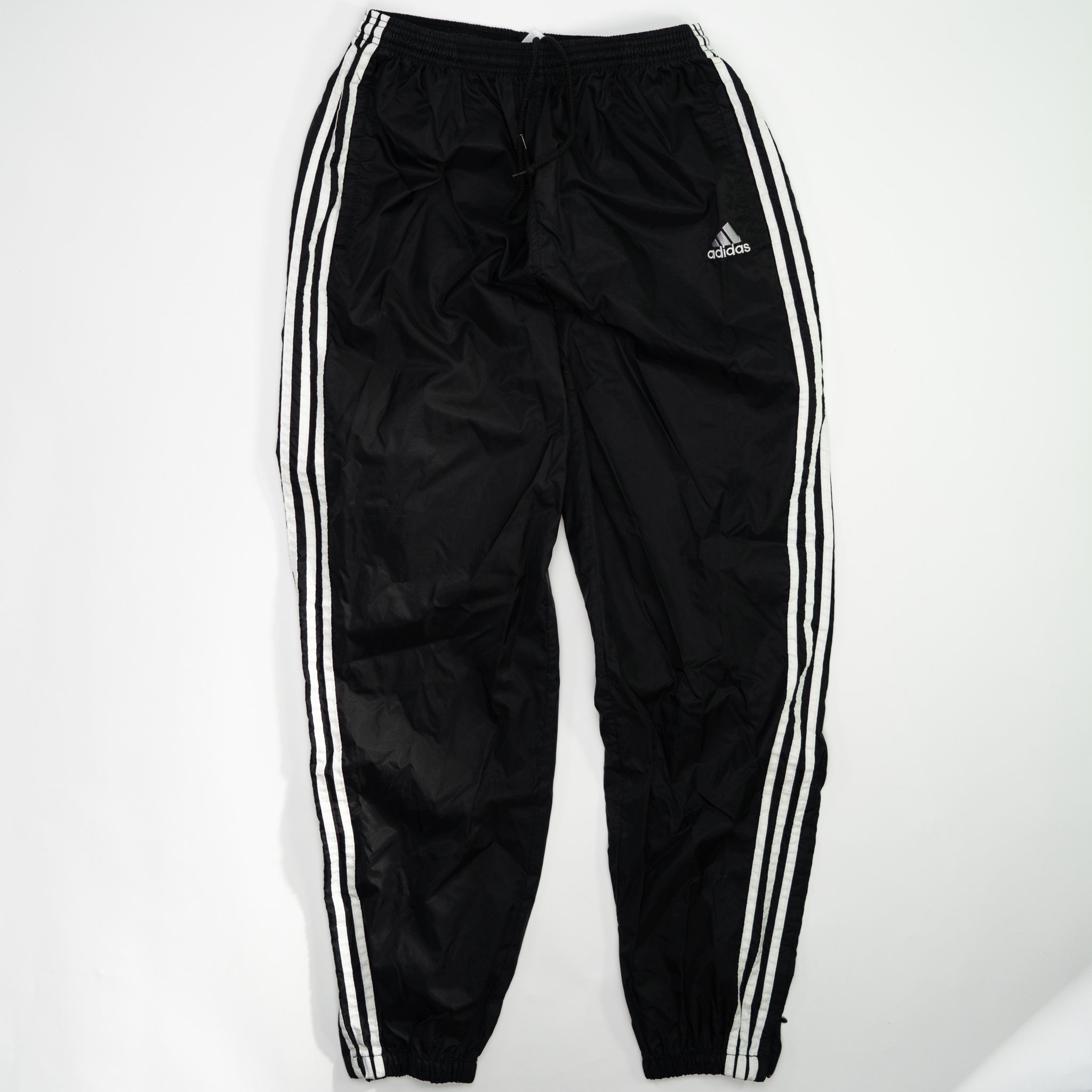 Vintage Black Adidas Striped Windbreaker Pants 3.0