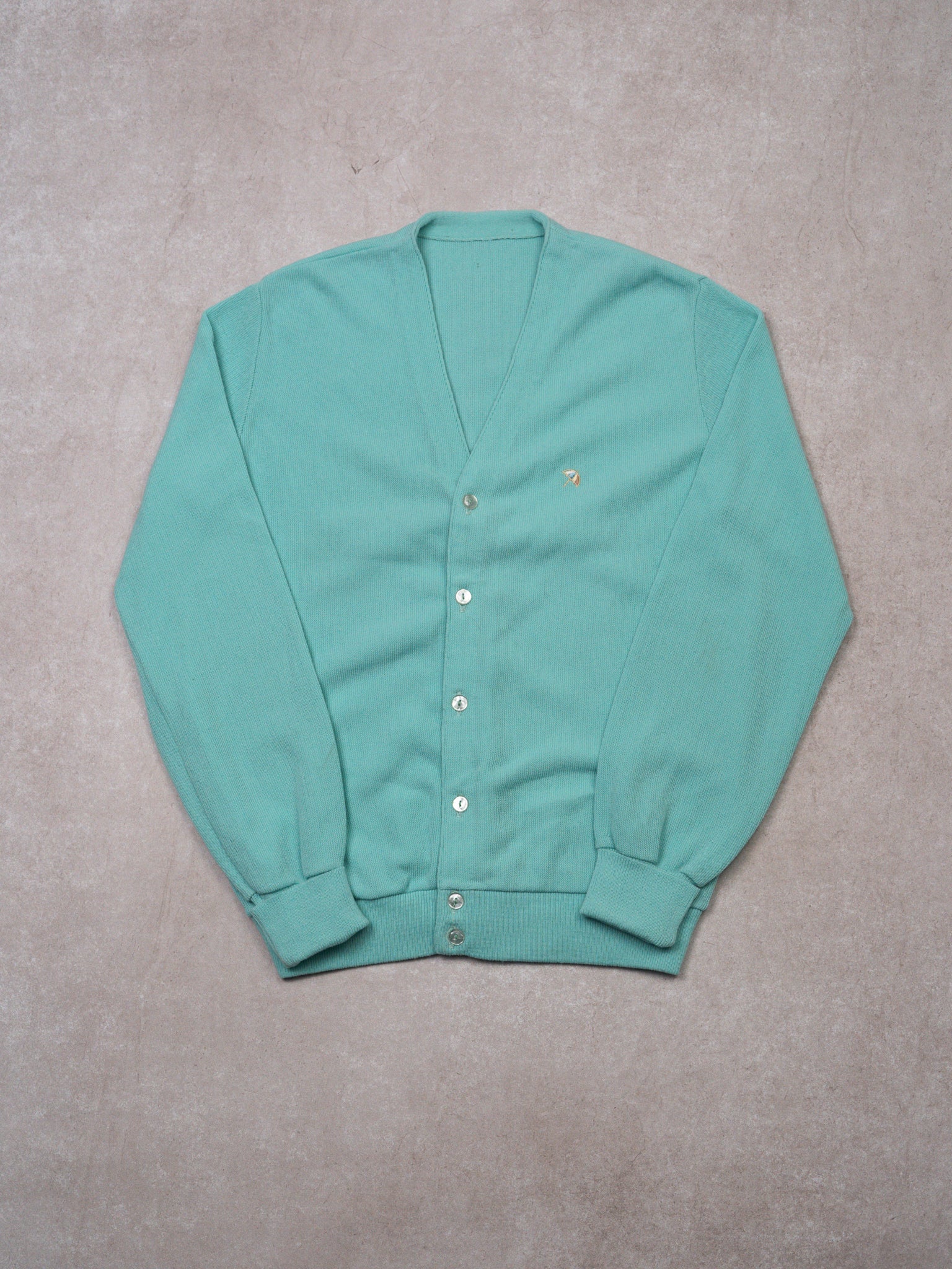 Vintage Tiffany Blue Arnold Palmer Knit Cardigan (M)