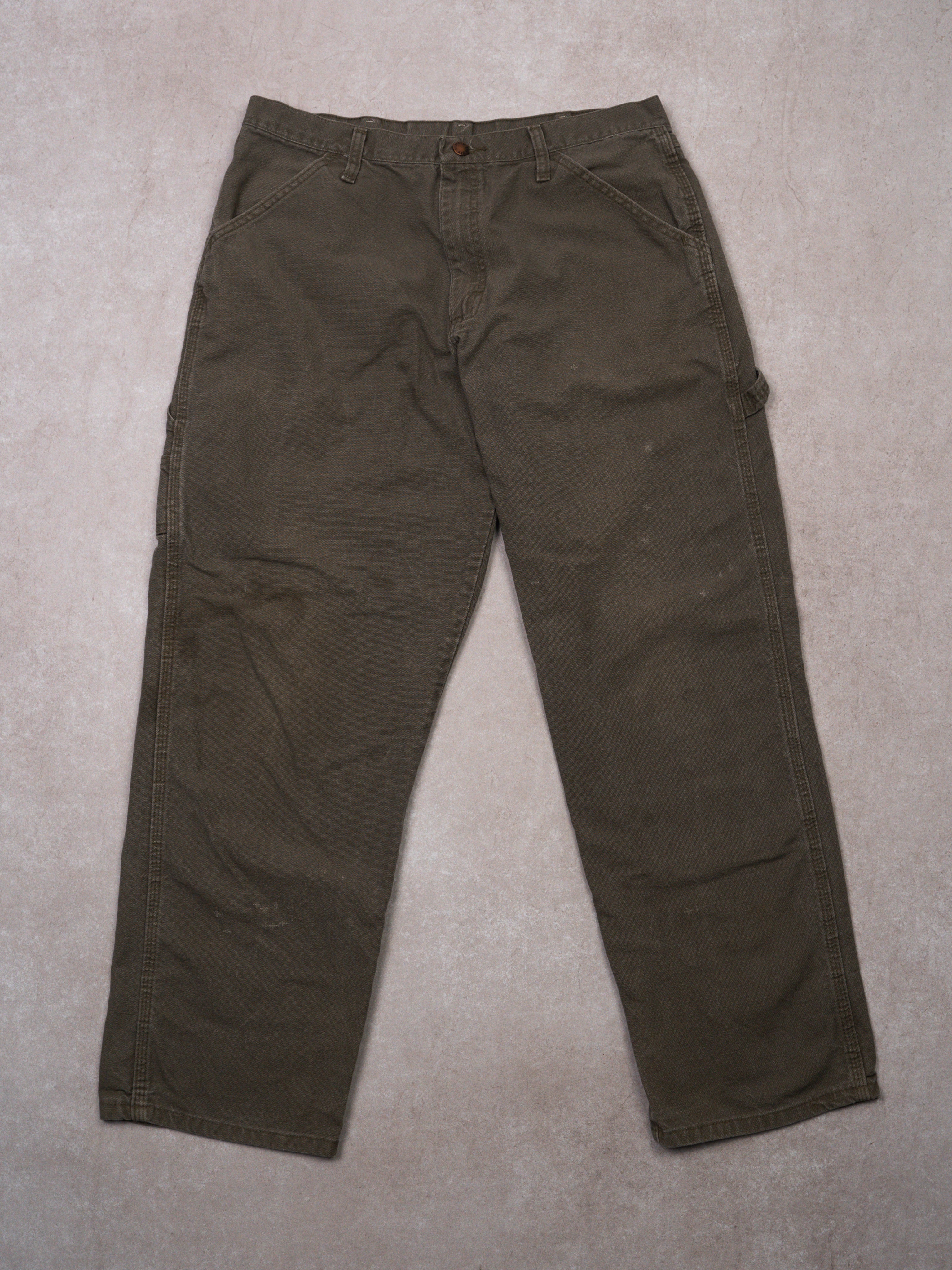 Vintage Washed Olive Rustler Denim Cargo Pants (32 x 30) – Rebalance ...