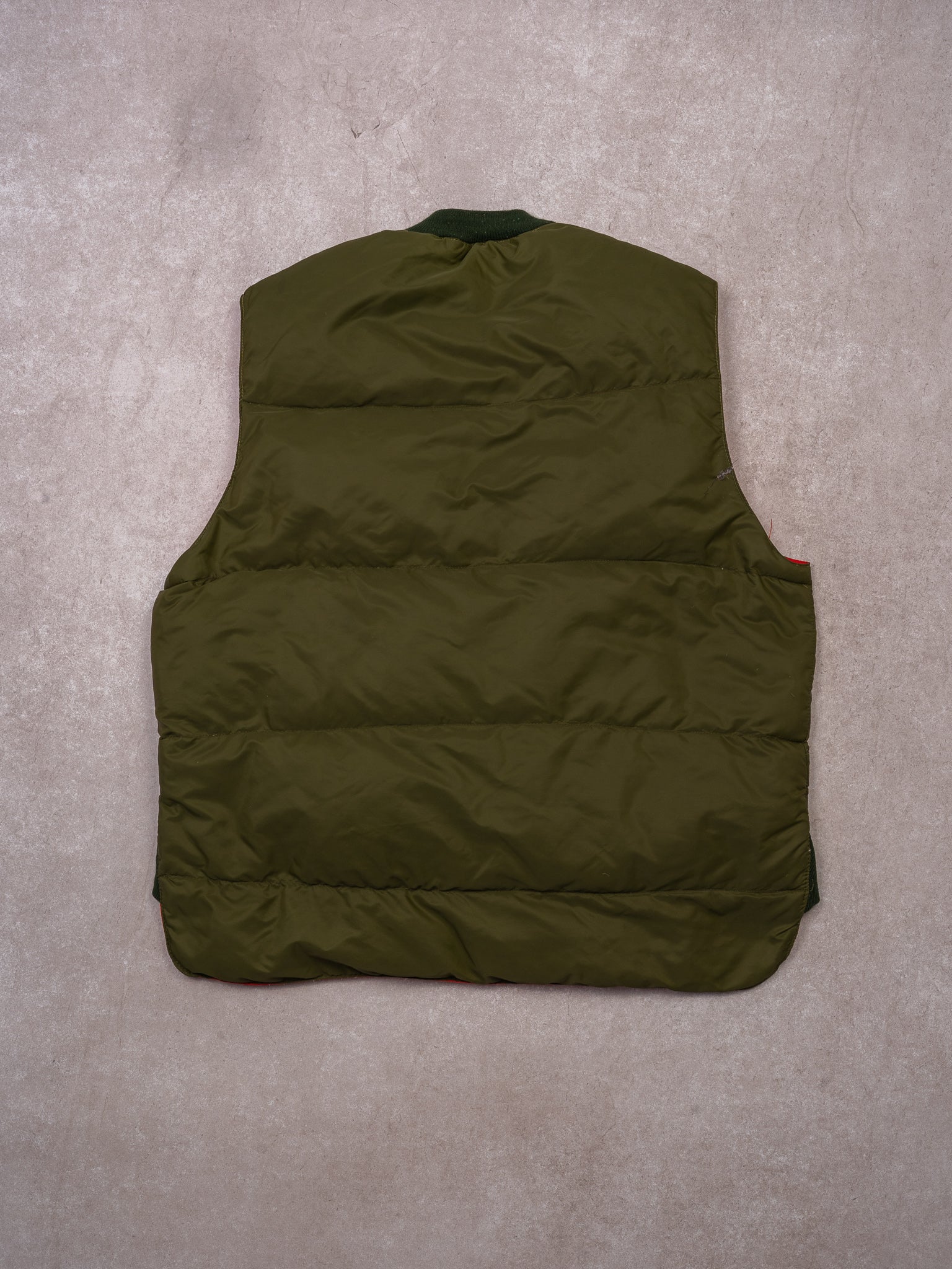 Vintage 80s Reversible Green + Red Puffer Vest (M/L)