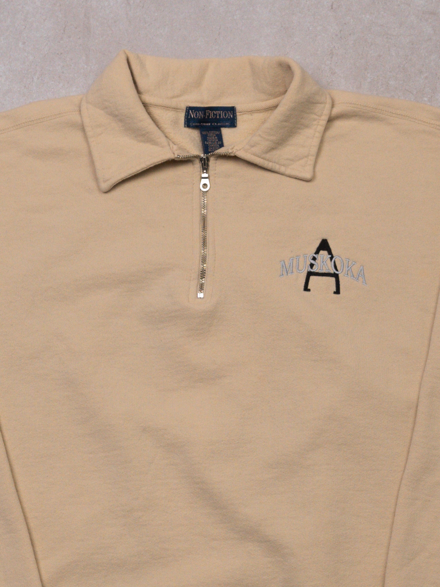 Vintage Beige Non-Fiction Muskoka 1/4 Zip Sweater (XL)