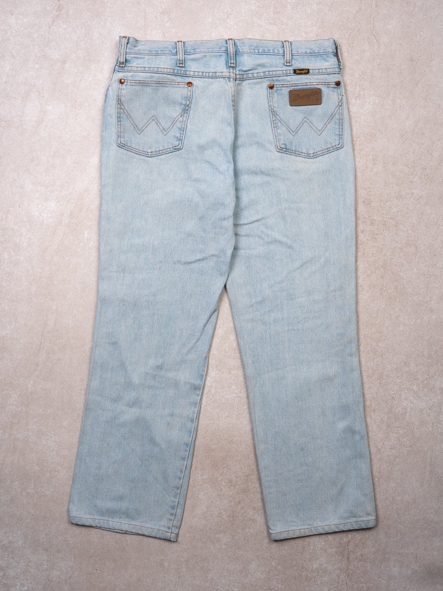 Vintage 80s Light Blue Wrangler Jeans 35 X 28 Rebalance Vintage 0465