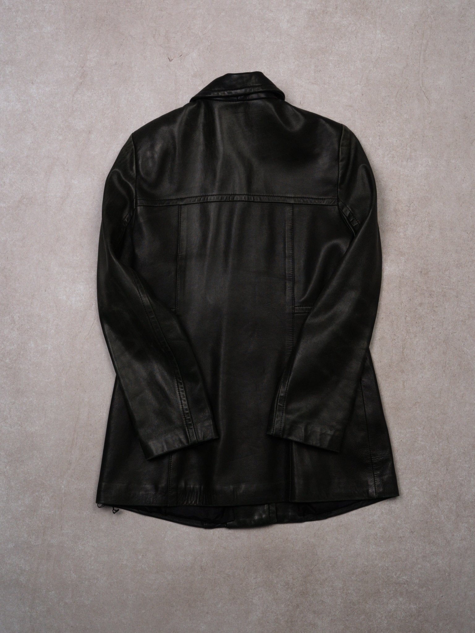 Vintage 90s Black Danier Mid Length Leather Jacket (XS)
