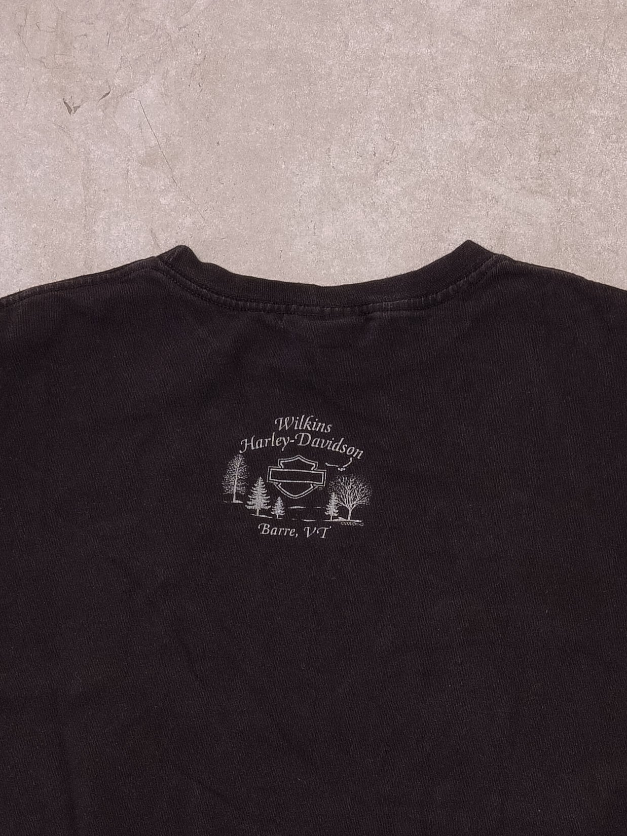 Vintage 02' Black Wilkins Barre Harley Davidson Tee (S/M)