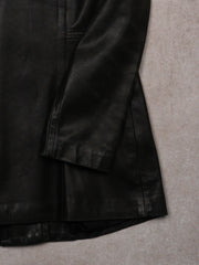 Vintage 90s Black Danier Mid Length Leather Jacket (XS)