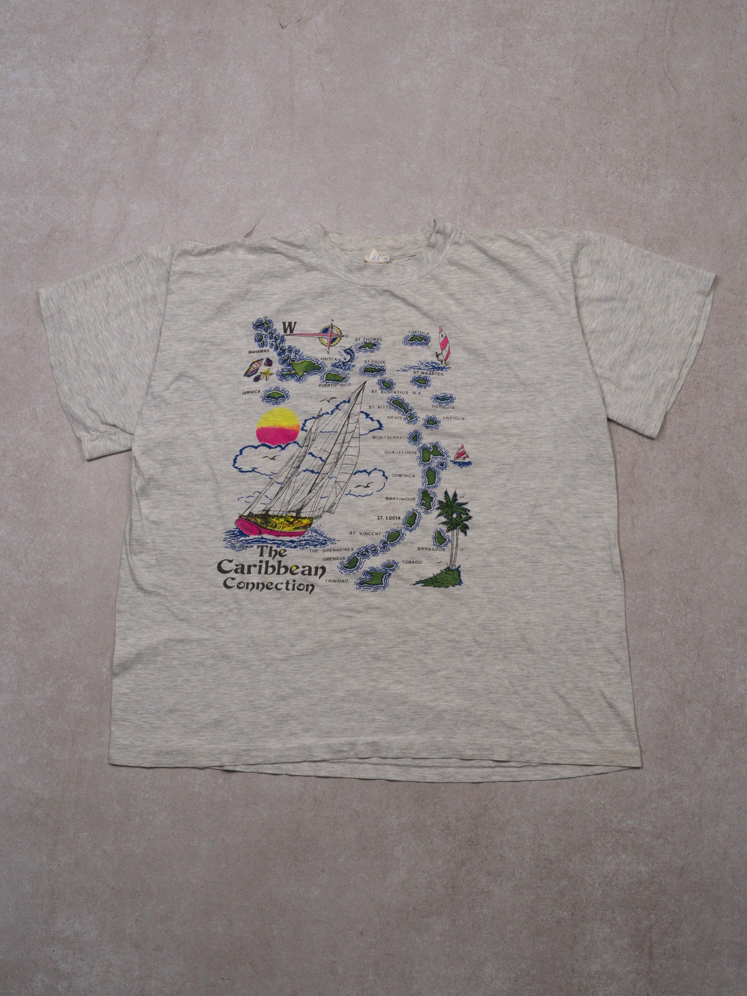 Vintage 90s Caribbean Connection Single Stitch Boxy Tee