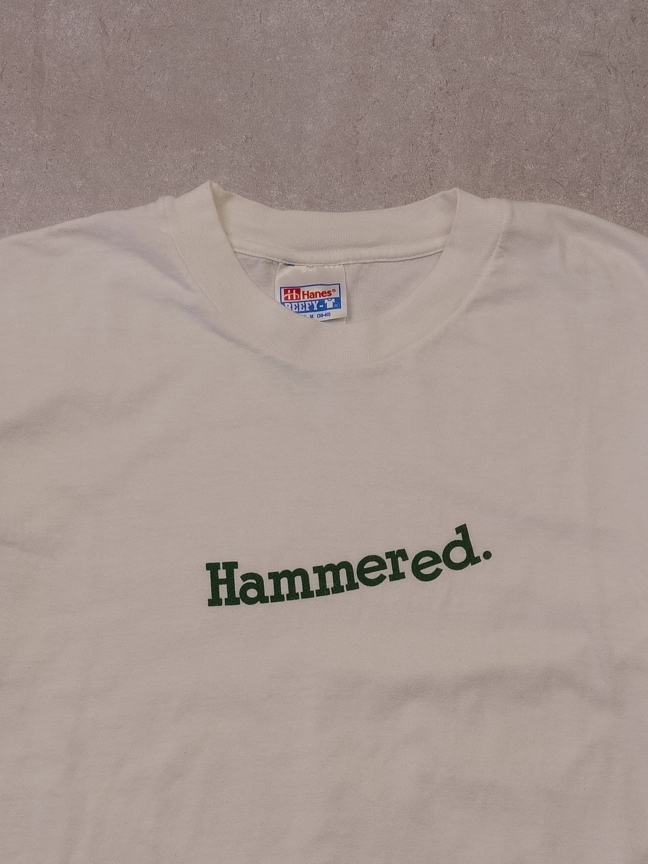 Vintage 90s White "Hammered" Tee (S/M)