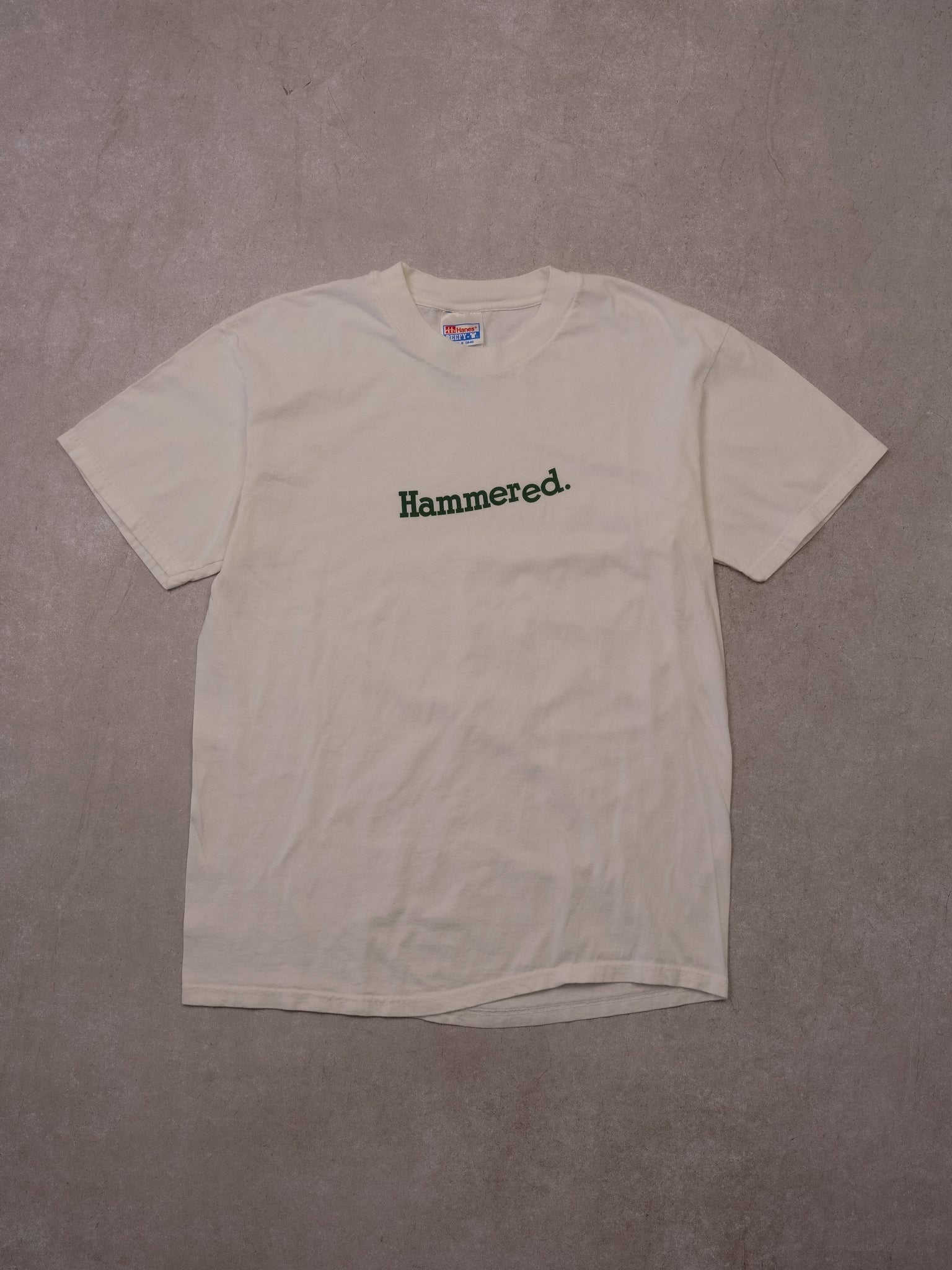 Vintage 90s White "Hammered" Tee (S/M)