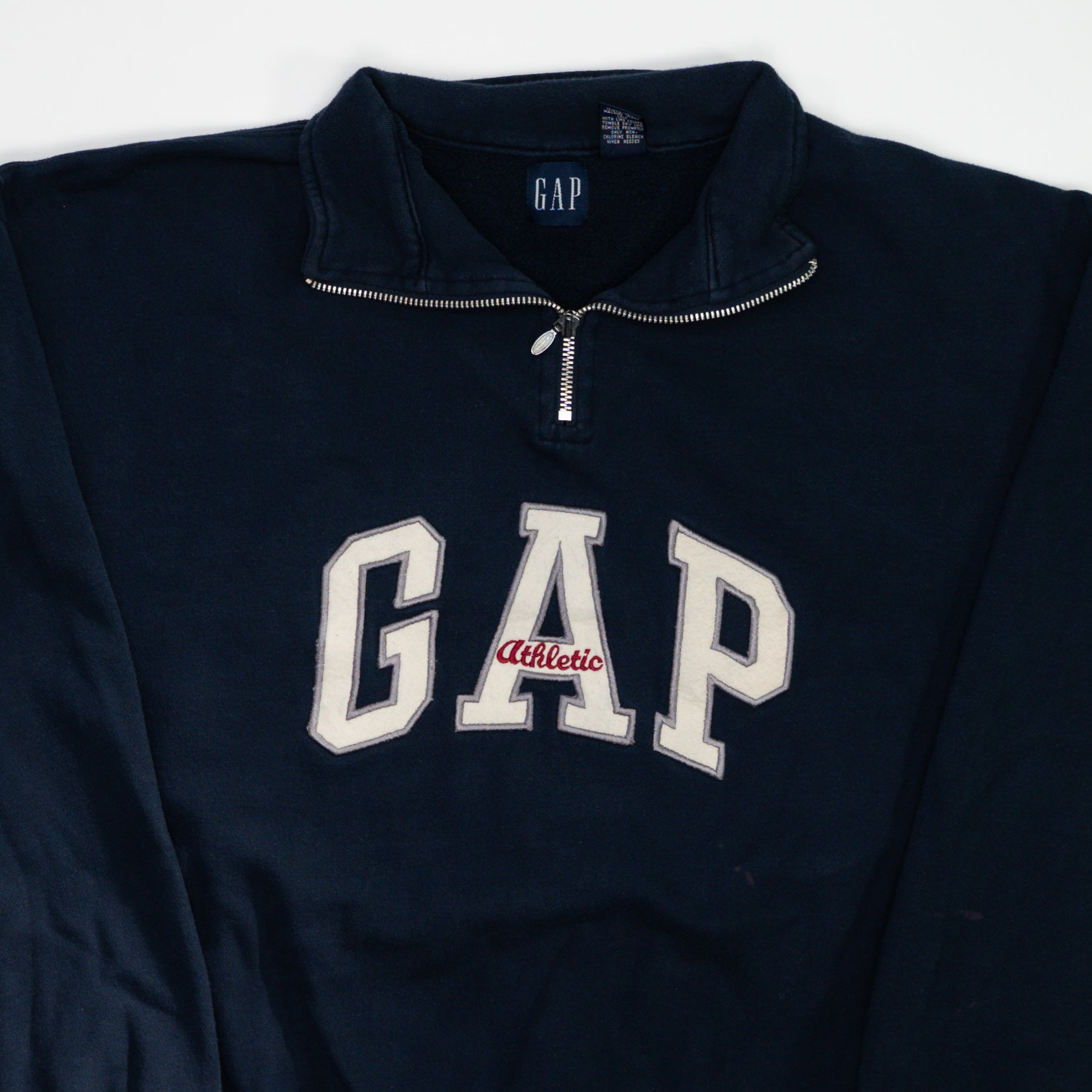 Vintage Blue Gap Athletics Spell Out Qaurter Zip (XL)