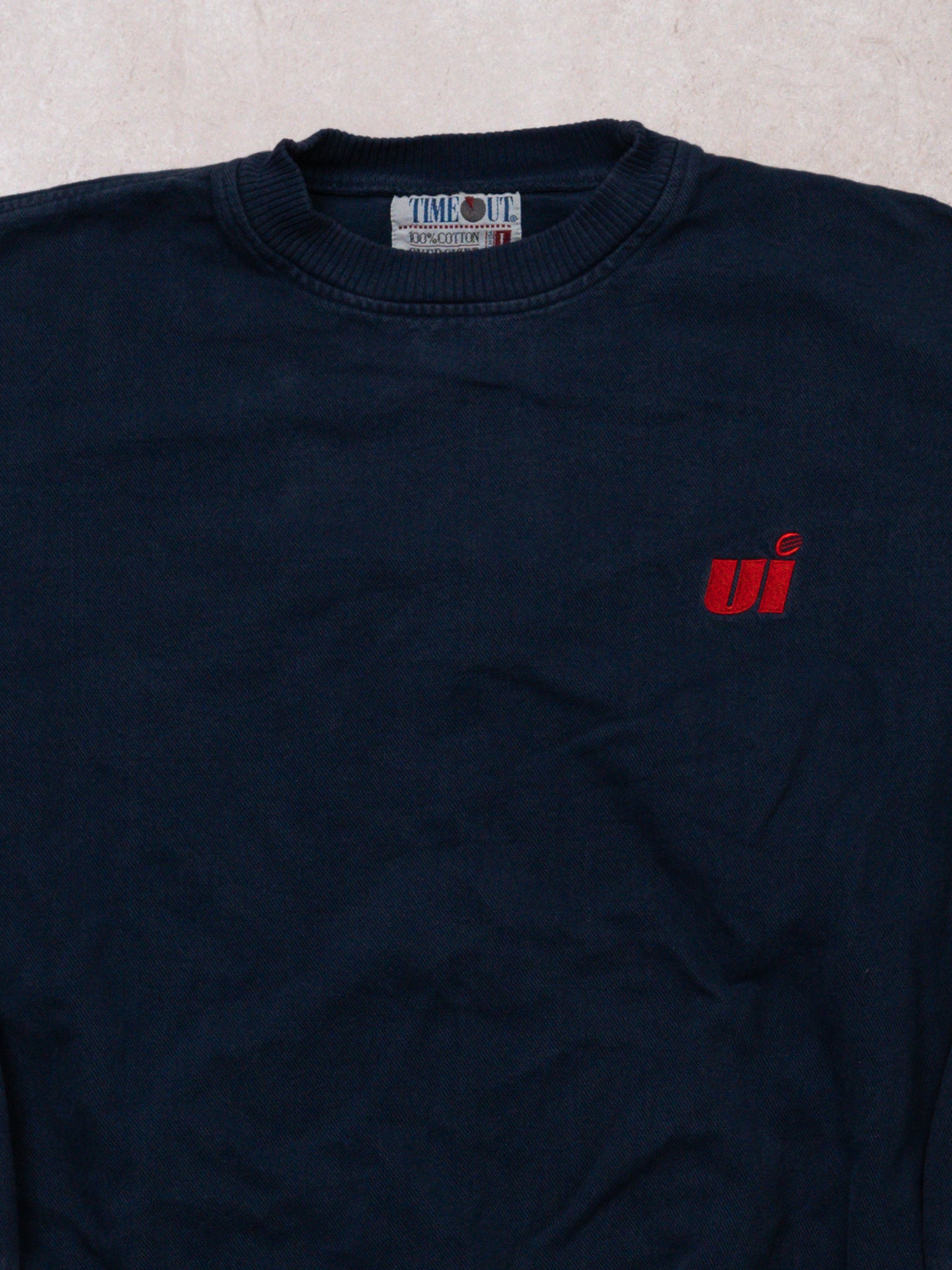 Vintage 90s Navy 'UI' Crewneck (XXL)