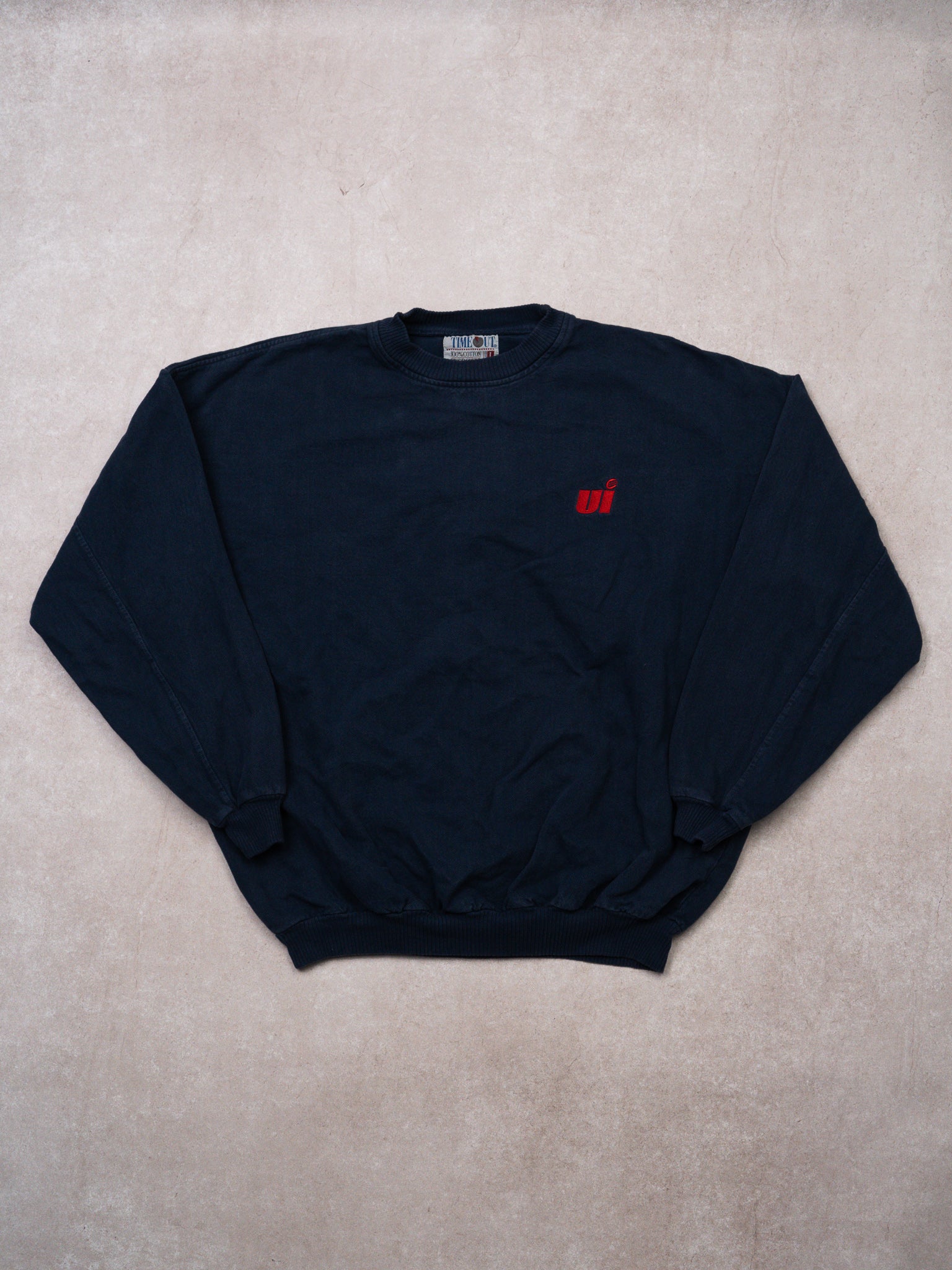 Vintage 90s Navy 'UI' Crewneck (XXL)