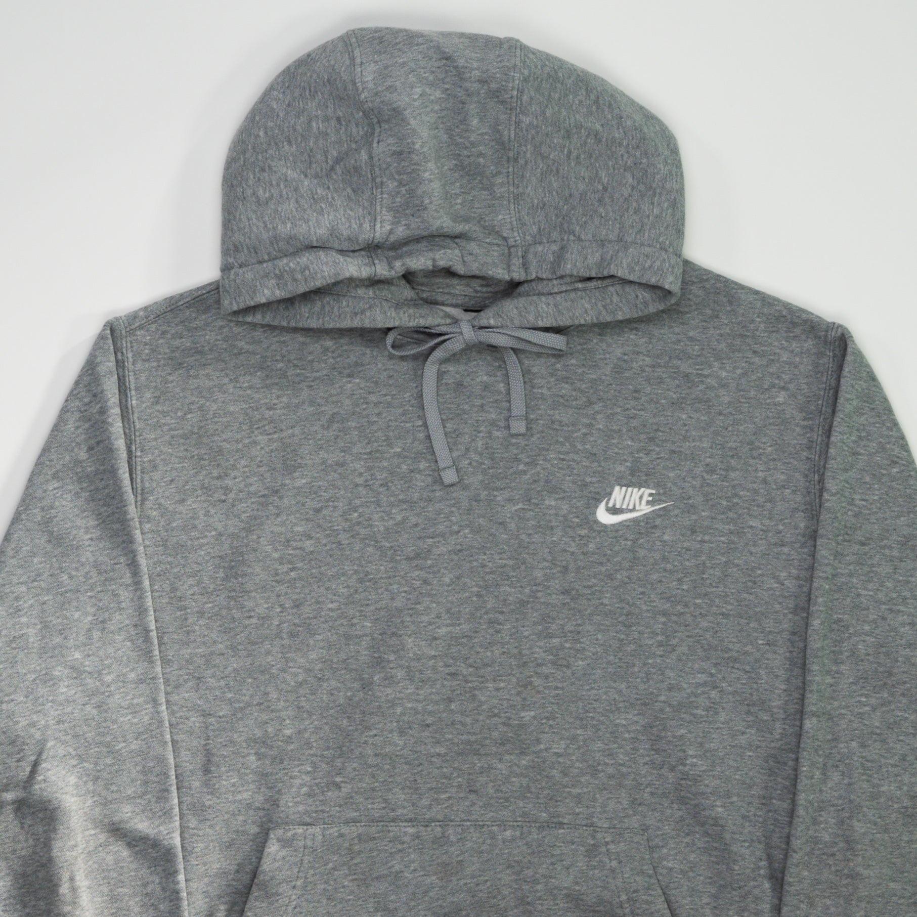 Vintage Y2K Grey Nike Spell Out Small Check Essentials Hoodie (L)