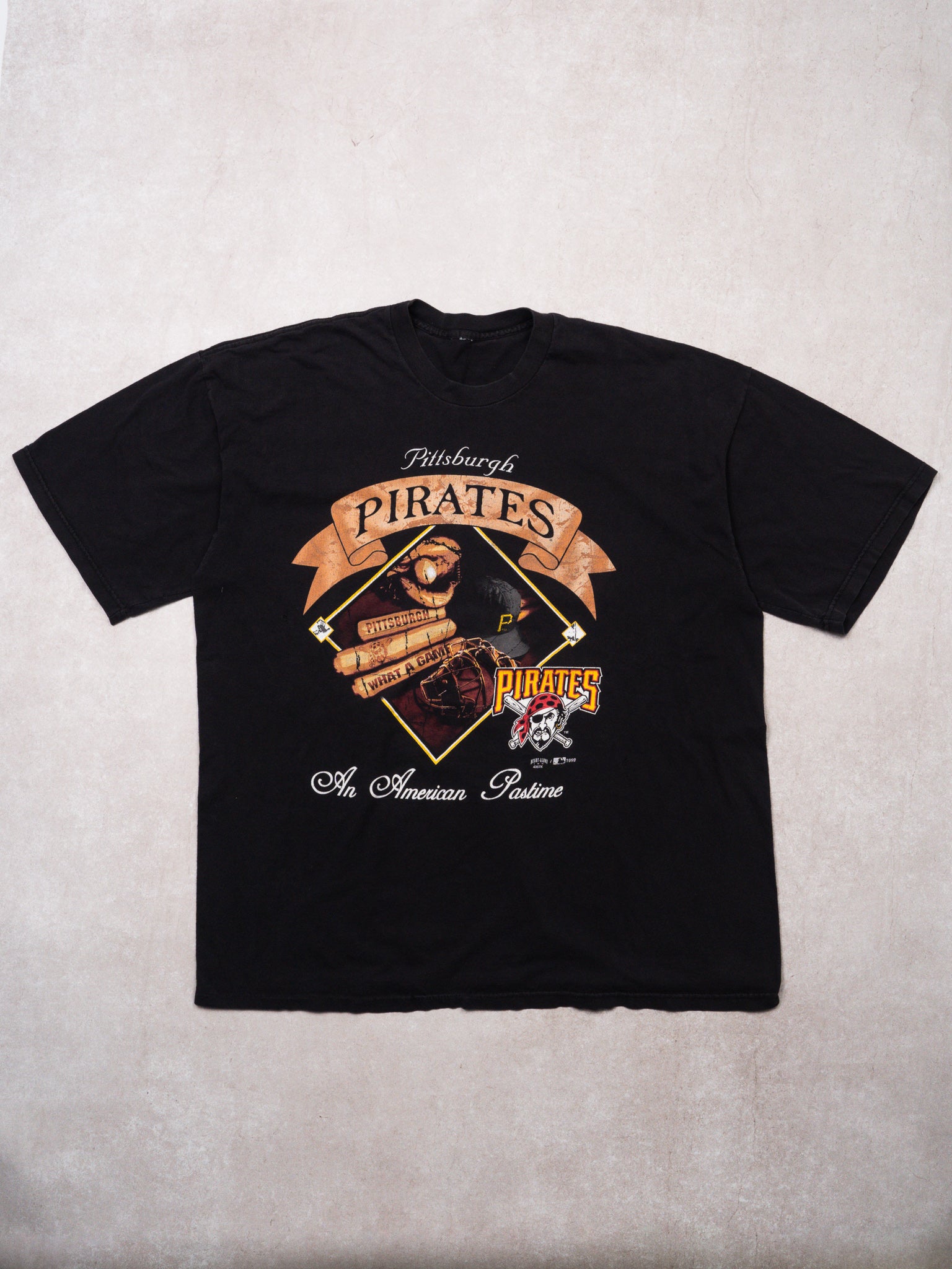 Vintage '99 Black Pirates American Pastime MLB Tee (XL)