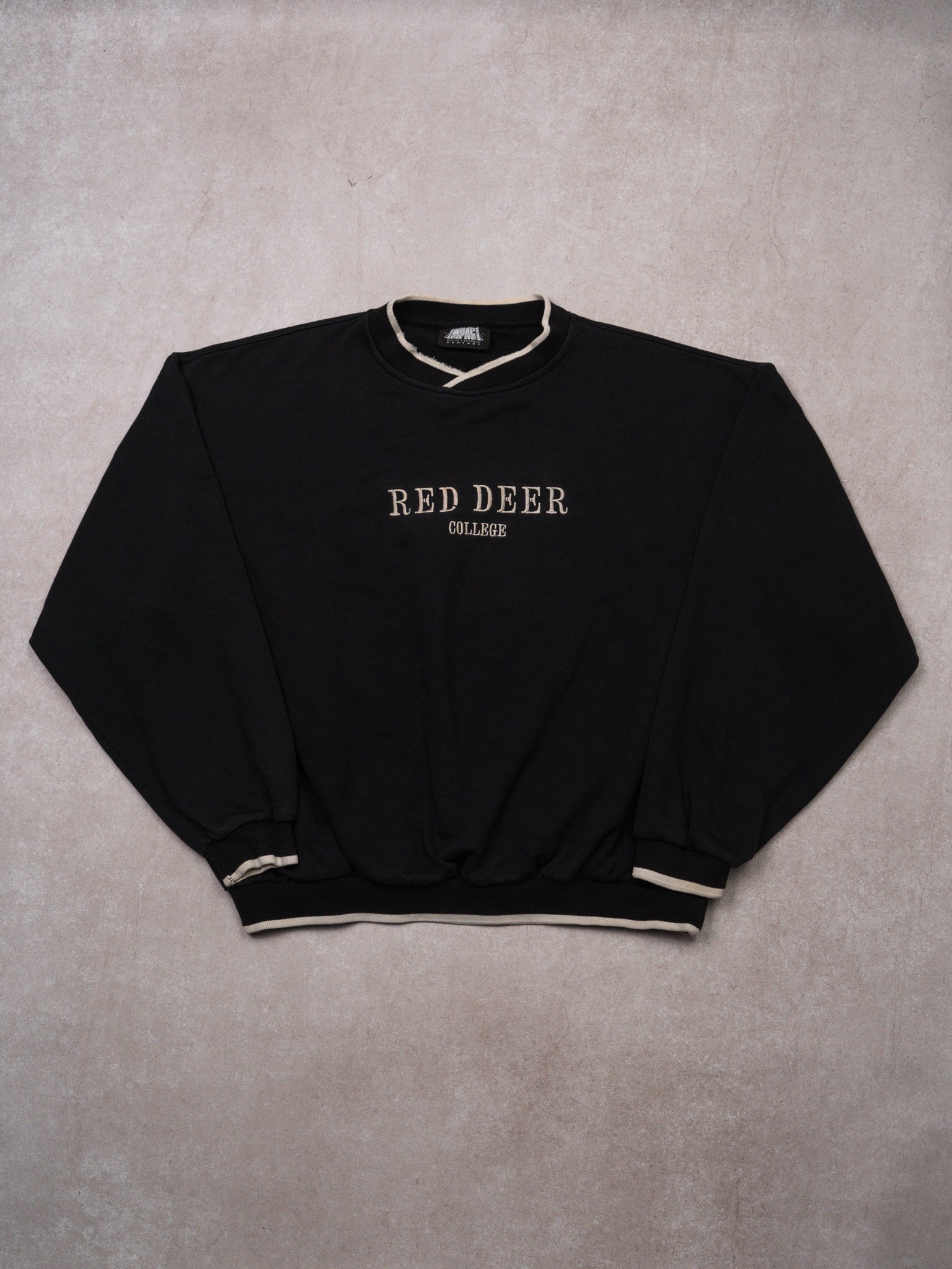 Vintage Black Red Deer College Crewneck (XL)