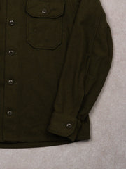 Vintage 80s Green Army Wool Button Up (M/L)