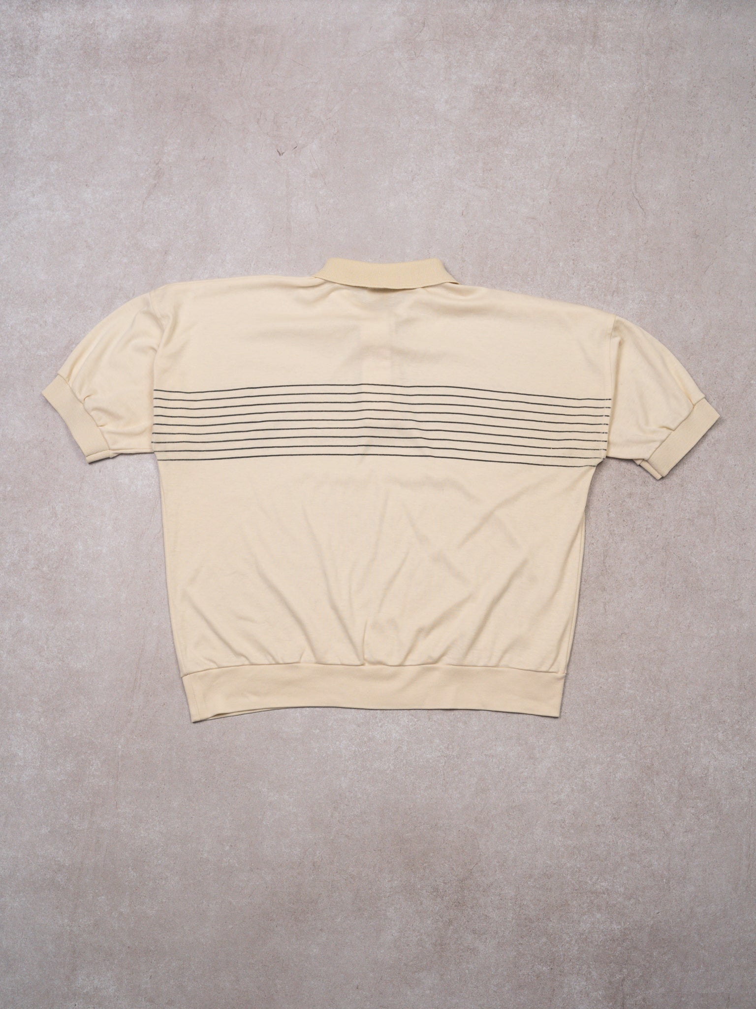 Vintage 80s Beige Golf Polo Shirt (M)