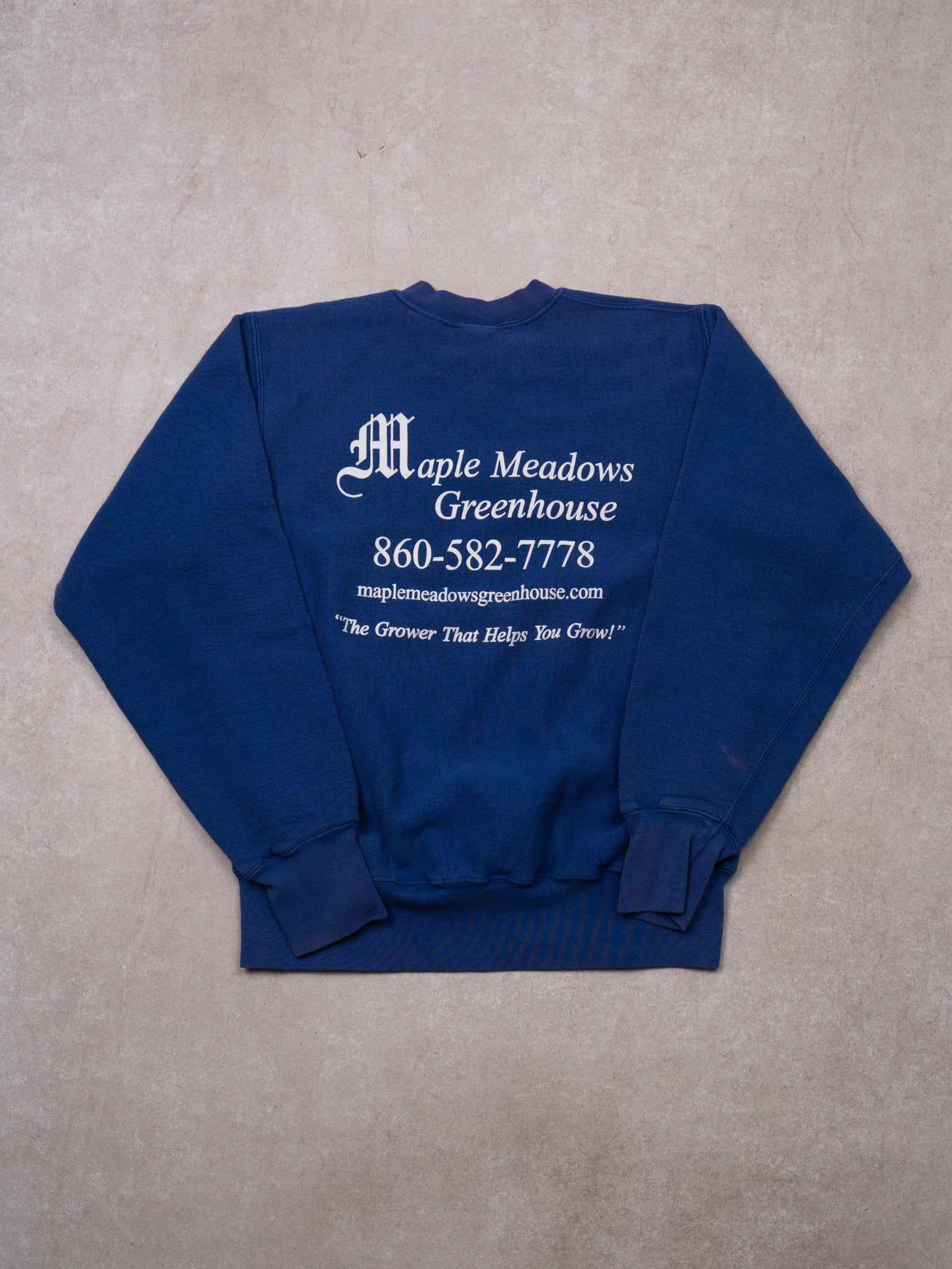 Vintage 90s Blue Maple Meadows Greenhouse Crewneck (M)