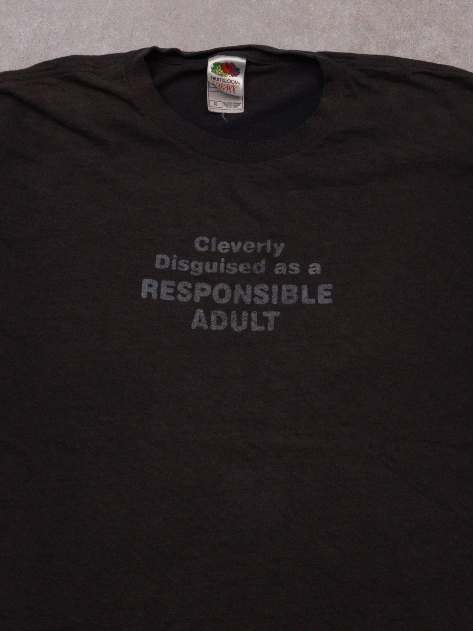Vintage 90s Sun Faded 'Cleverly Disguised As A Responsible Adult' Tee (L)